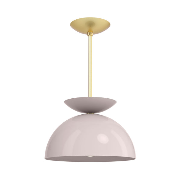 brass and barely color echo pendant 12" dutton brown lighting