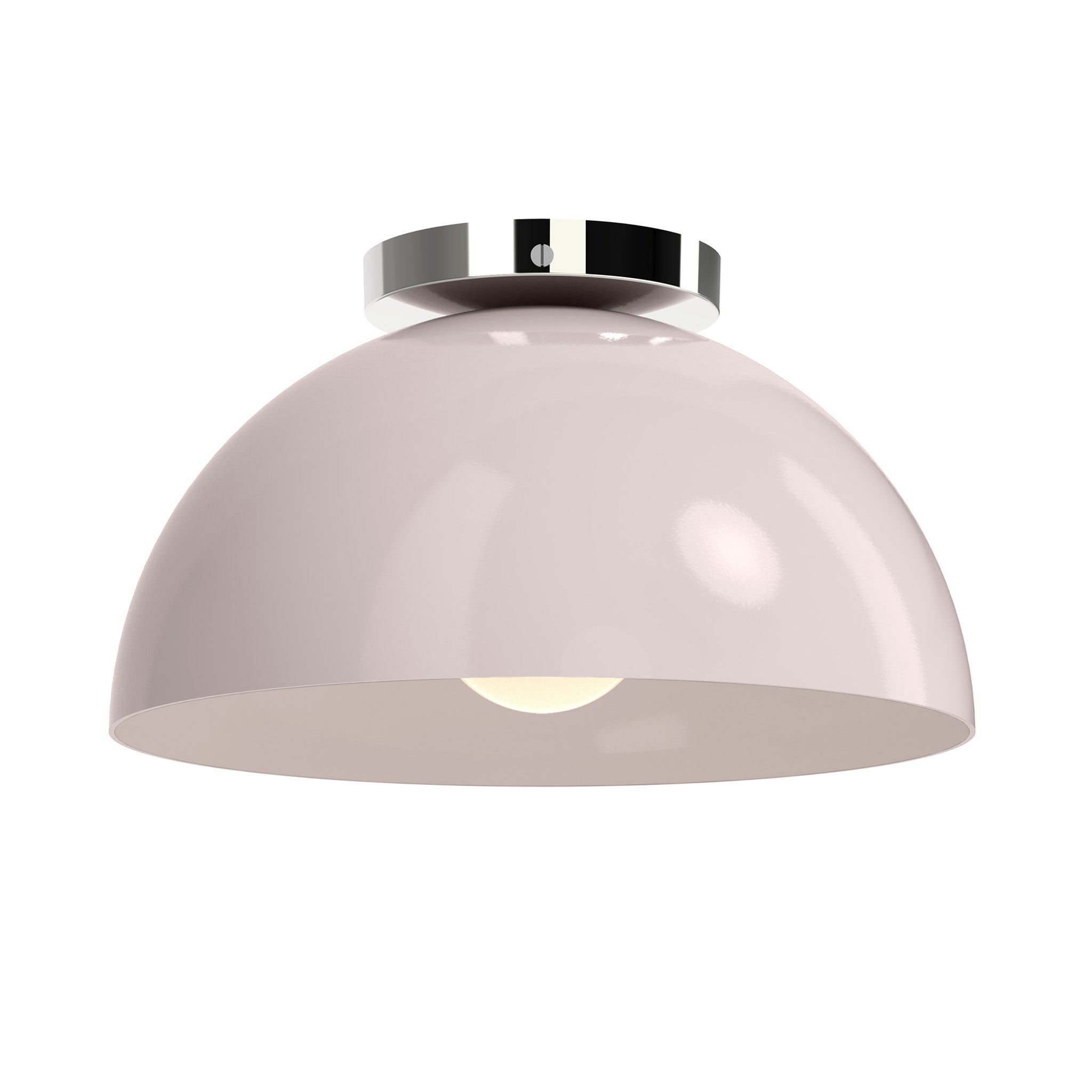 Nickel and barely color Hemi flush mount 12" Dutton Brown lighting