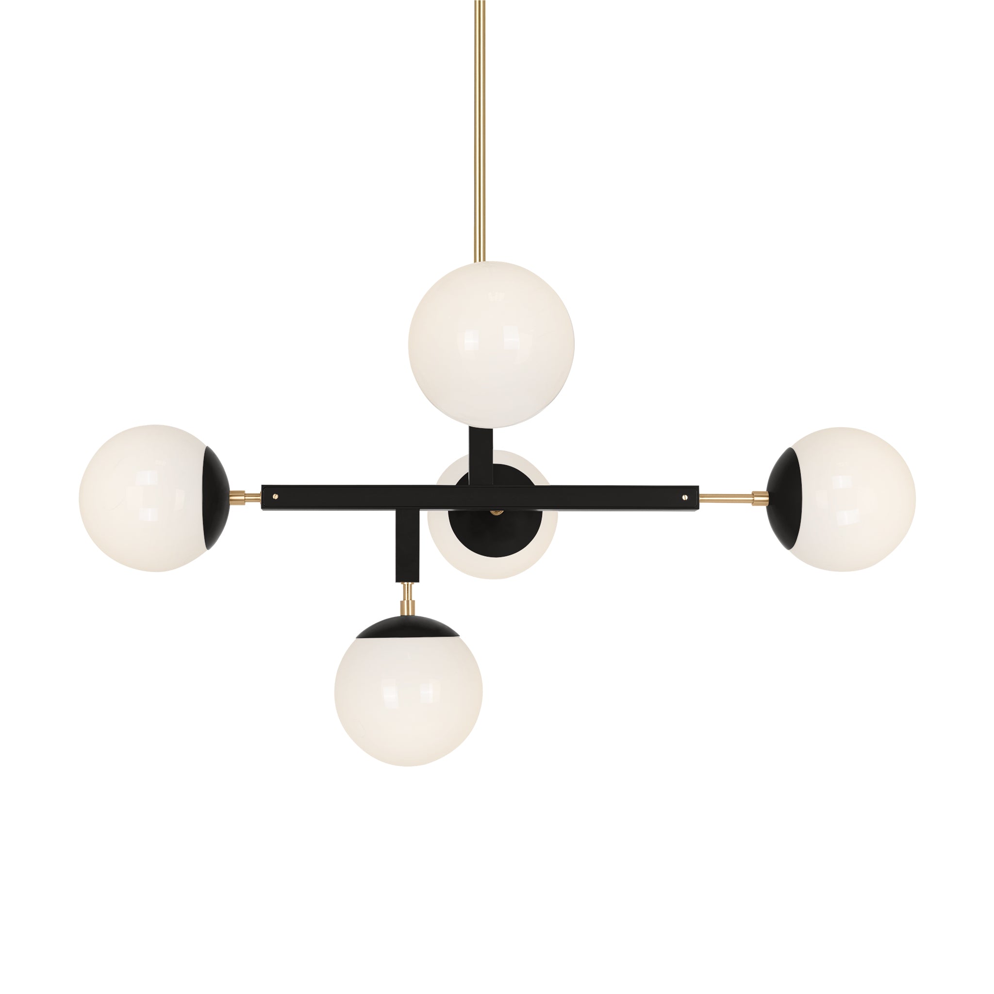 Brass and black color Prisma chandelier 35" Dutton Brown lighting