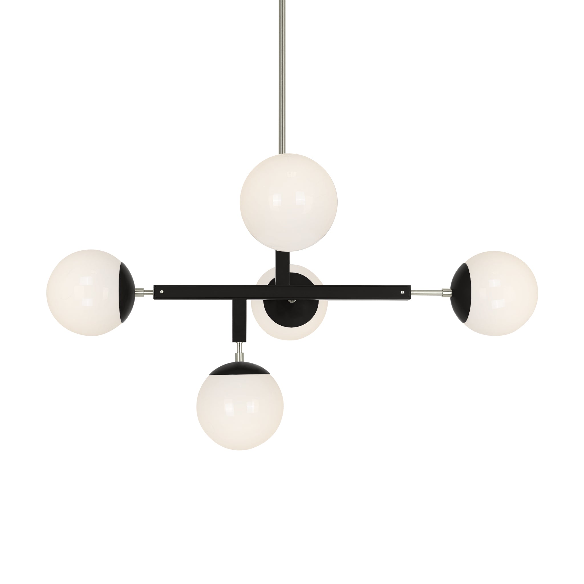 Nickel and black color Prisma chandelier 35" Dutton Brown lighting