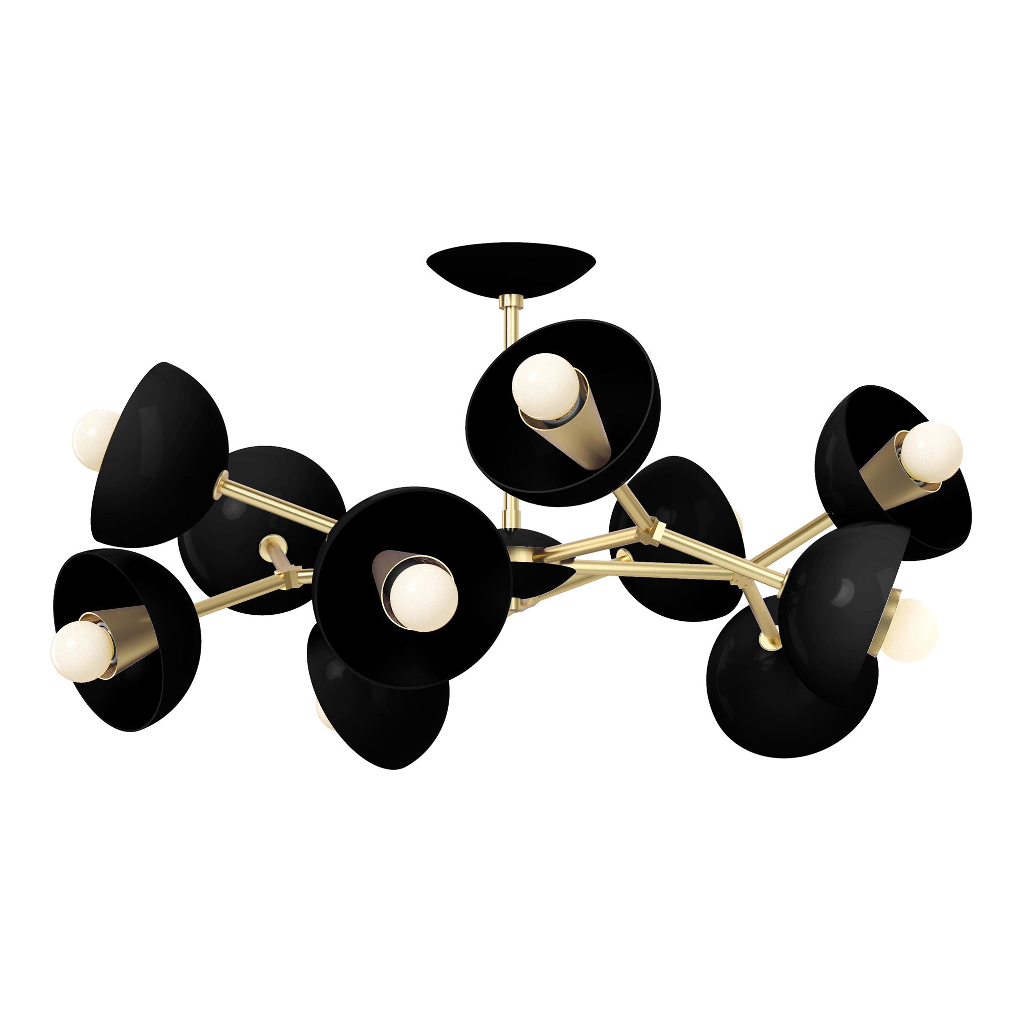 brass black color alegria flush mount 30" dutton brown lighting