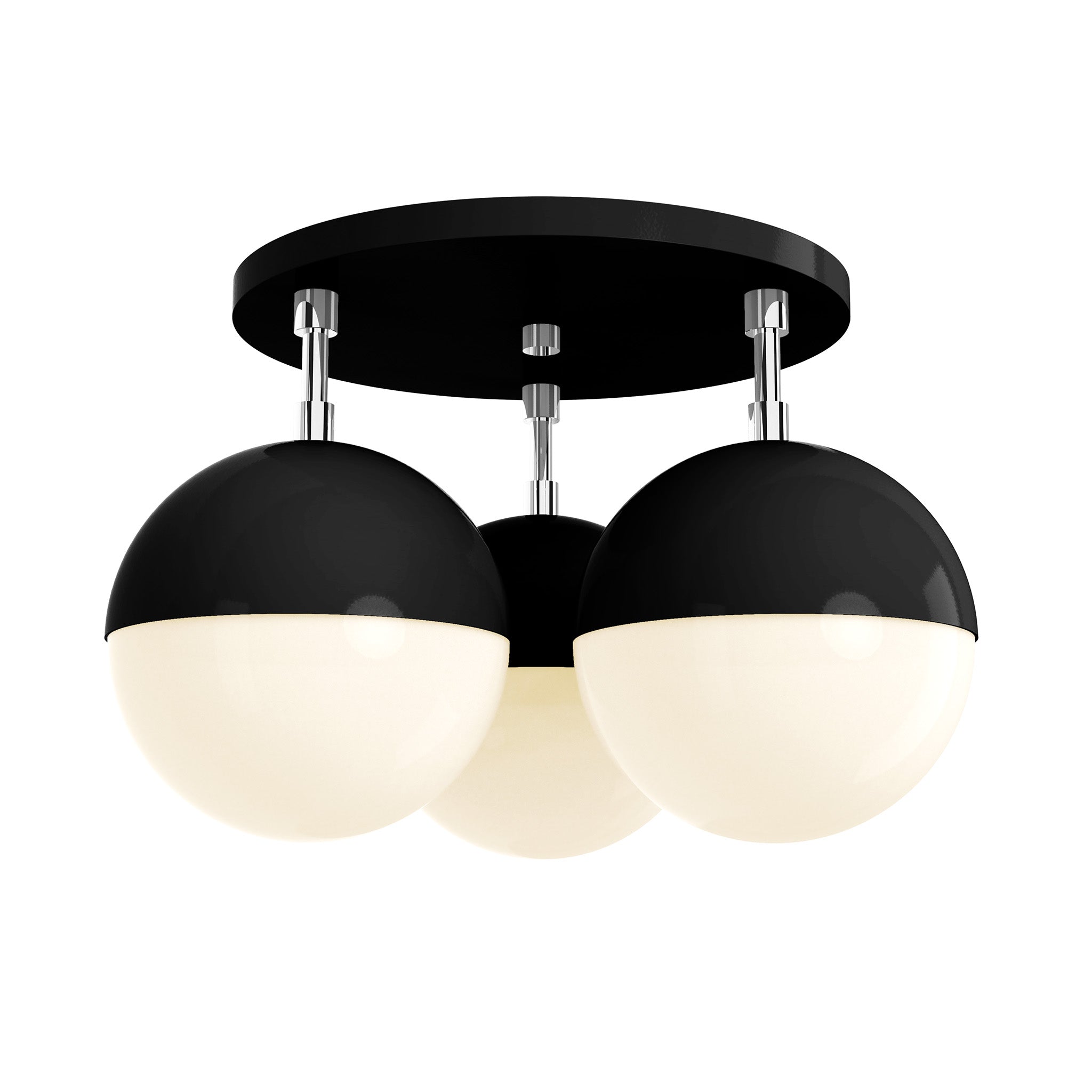 nickel black color ballsy flush mount dutton brown lighting