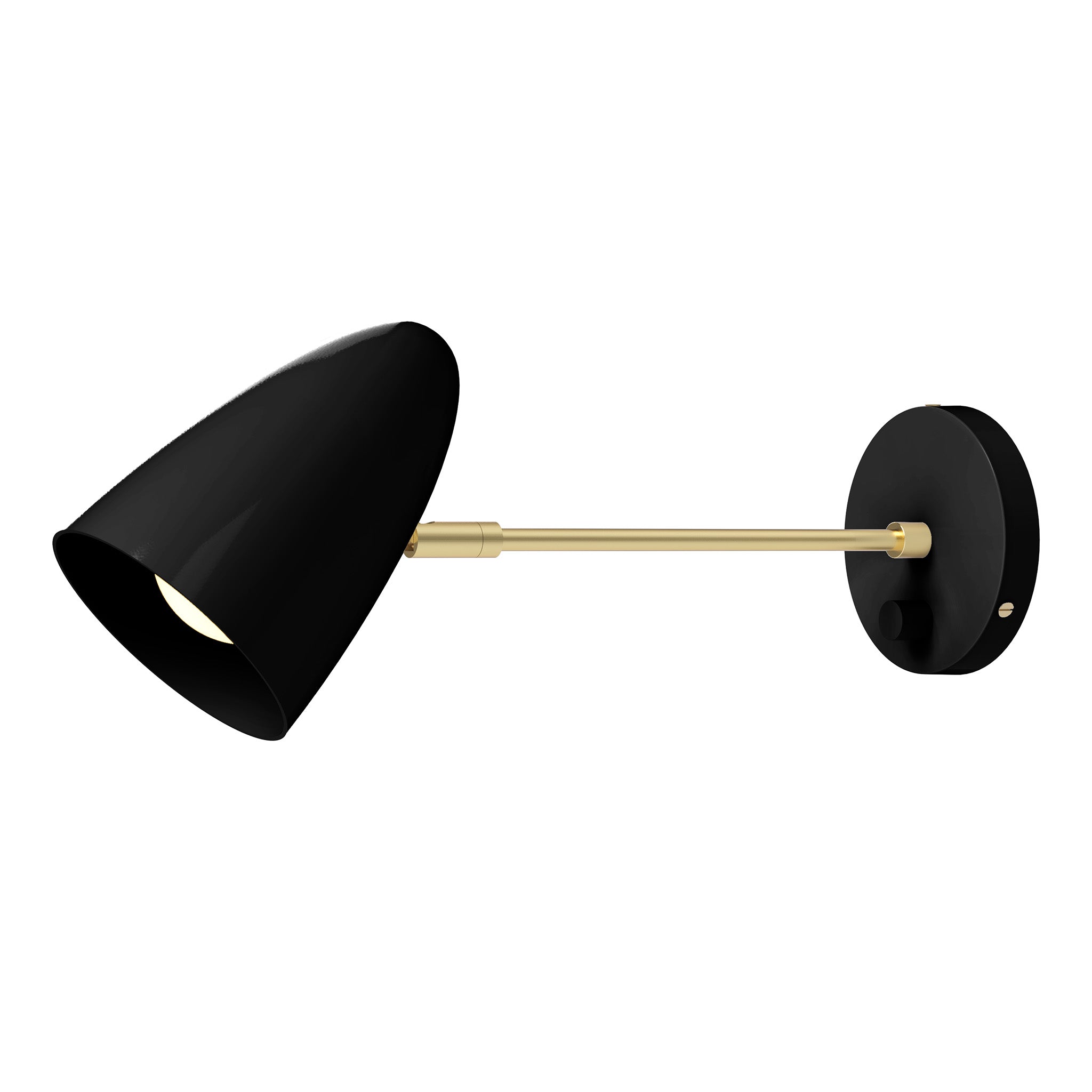 brass black color boom sconce - 10" arm dutton brown lighting