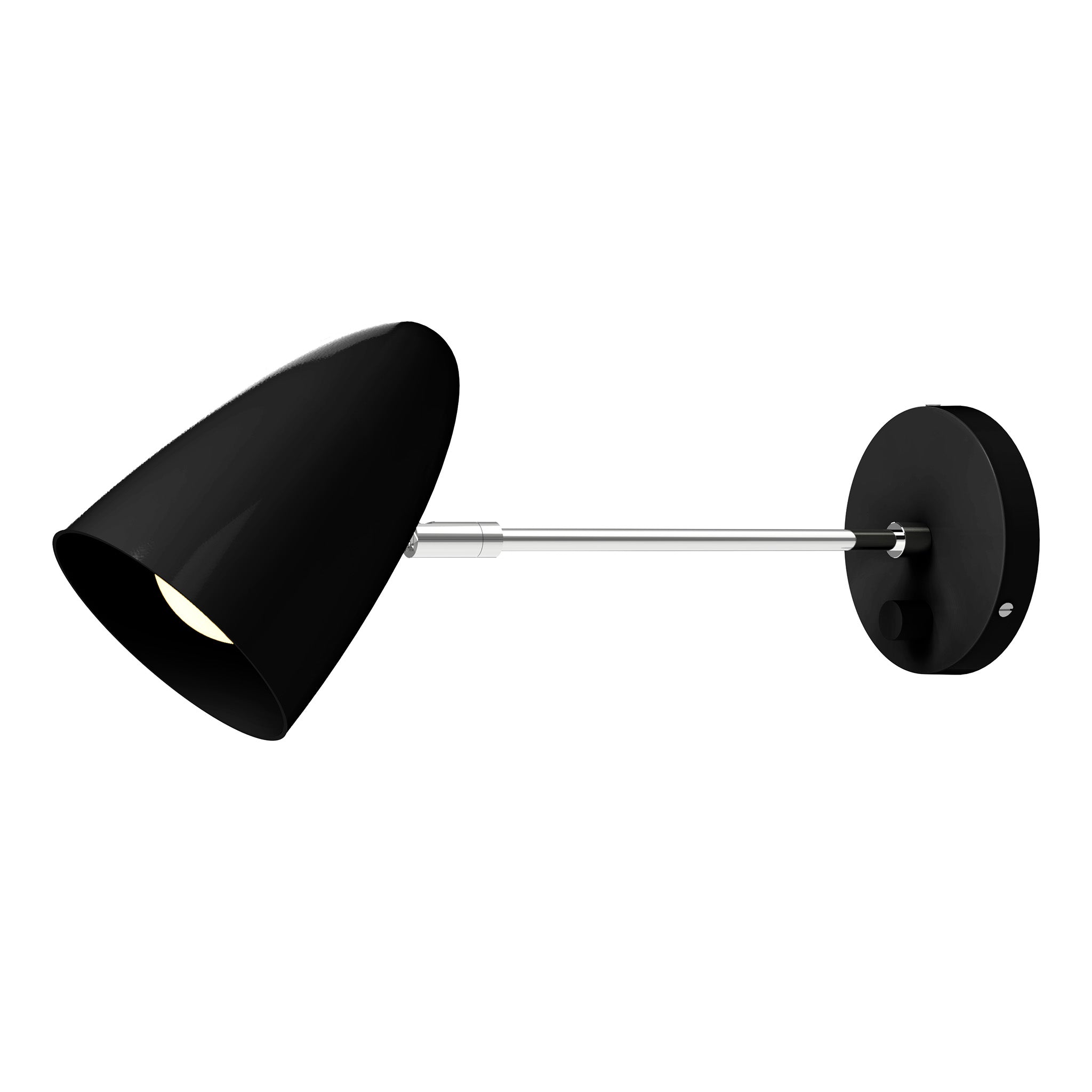 nickel black color boom sconce - 10" arm dutton brown lighting