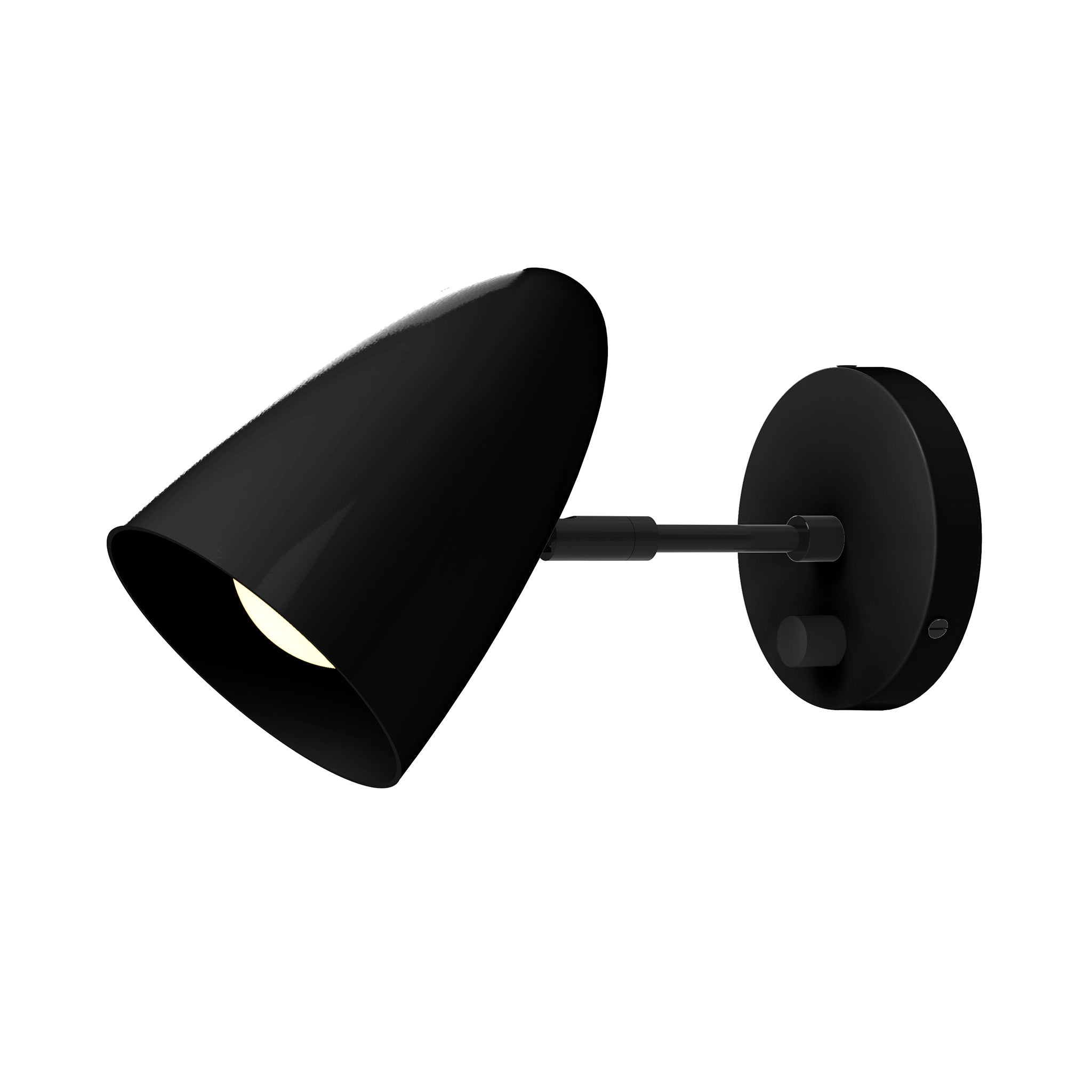 black black color boom sconce - 3" arm dutton brown lighting