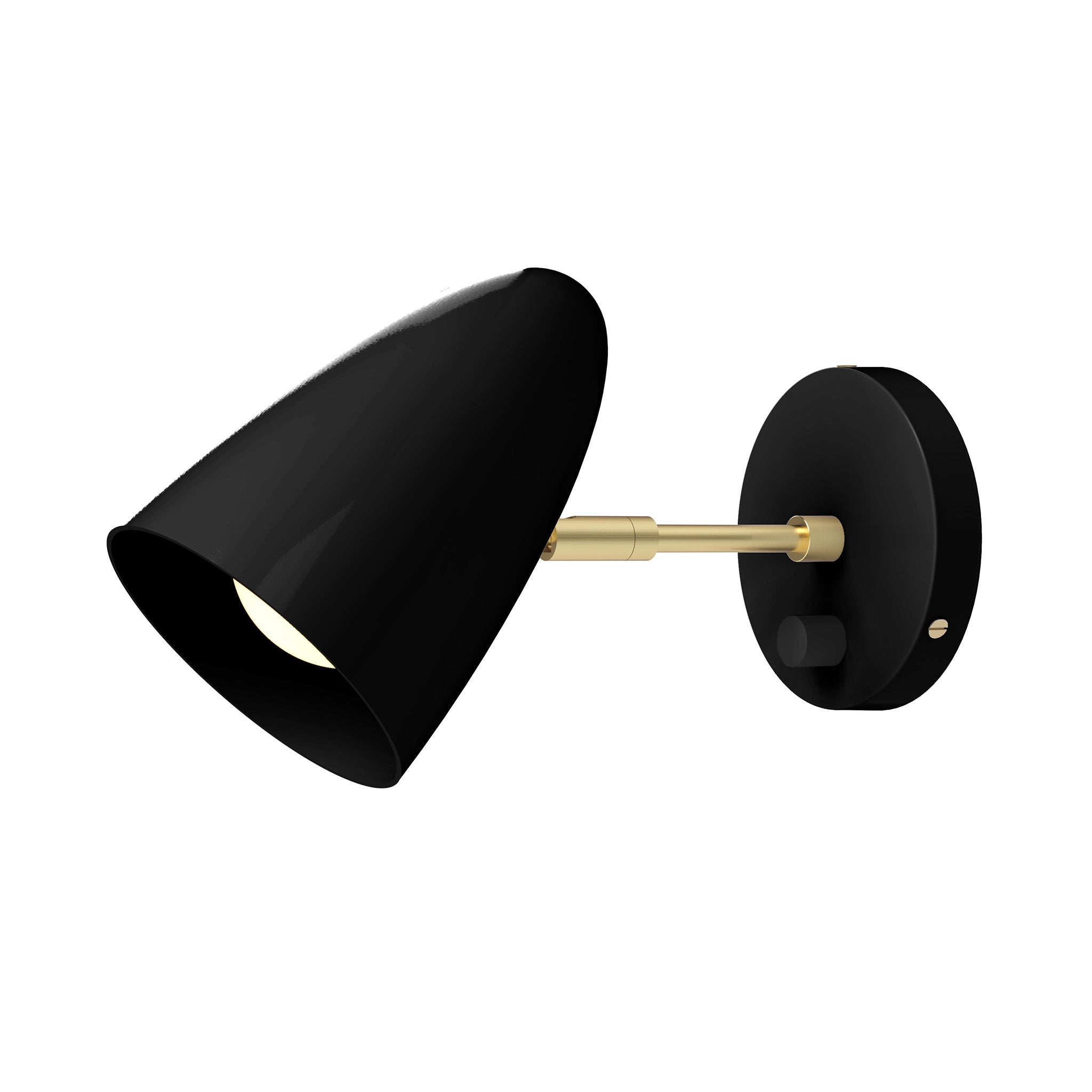 brass black color boom sconce - 3" arm dutton brown lighting