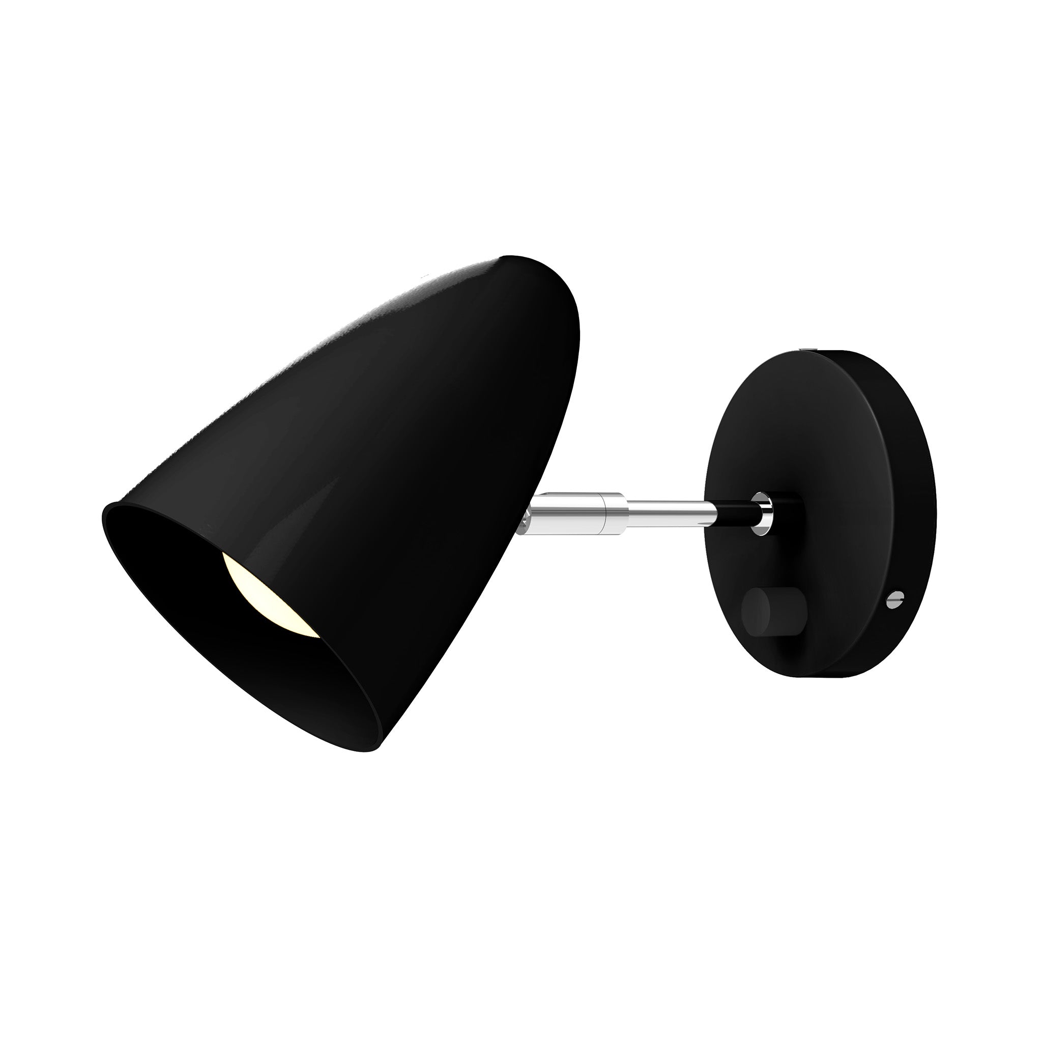 nickel black color boom sconce - 3" arm dutton brown lighting