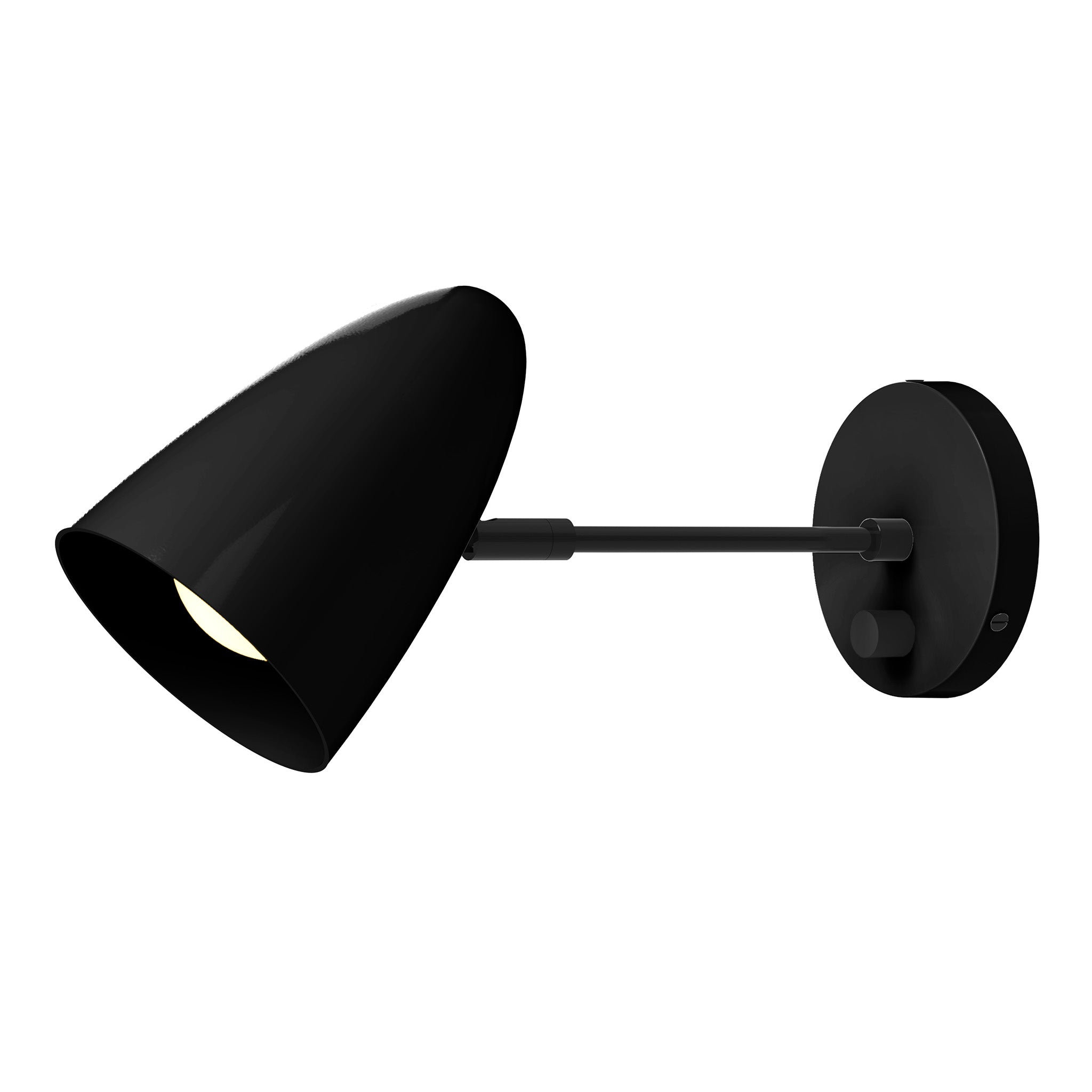 black black color boom sconce - 6" arm dutton brown lighting