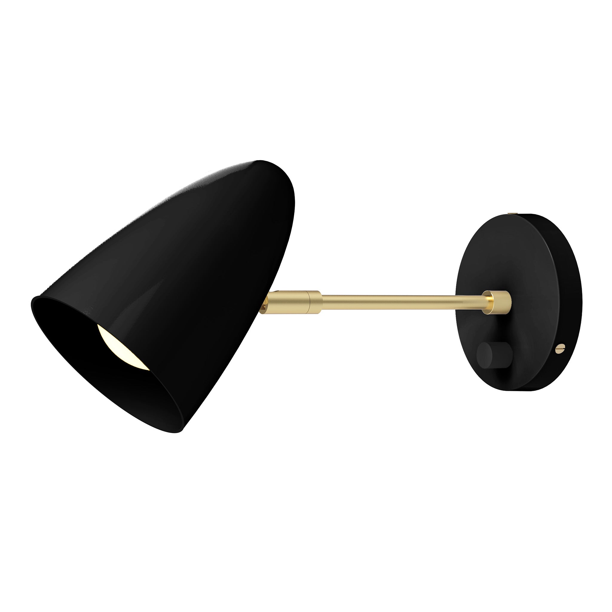 brass black color boom sconce - 6" arm dutton brown lighting