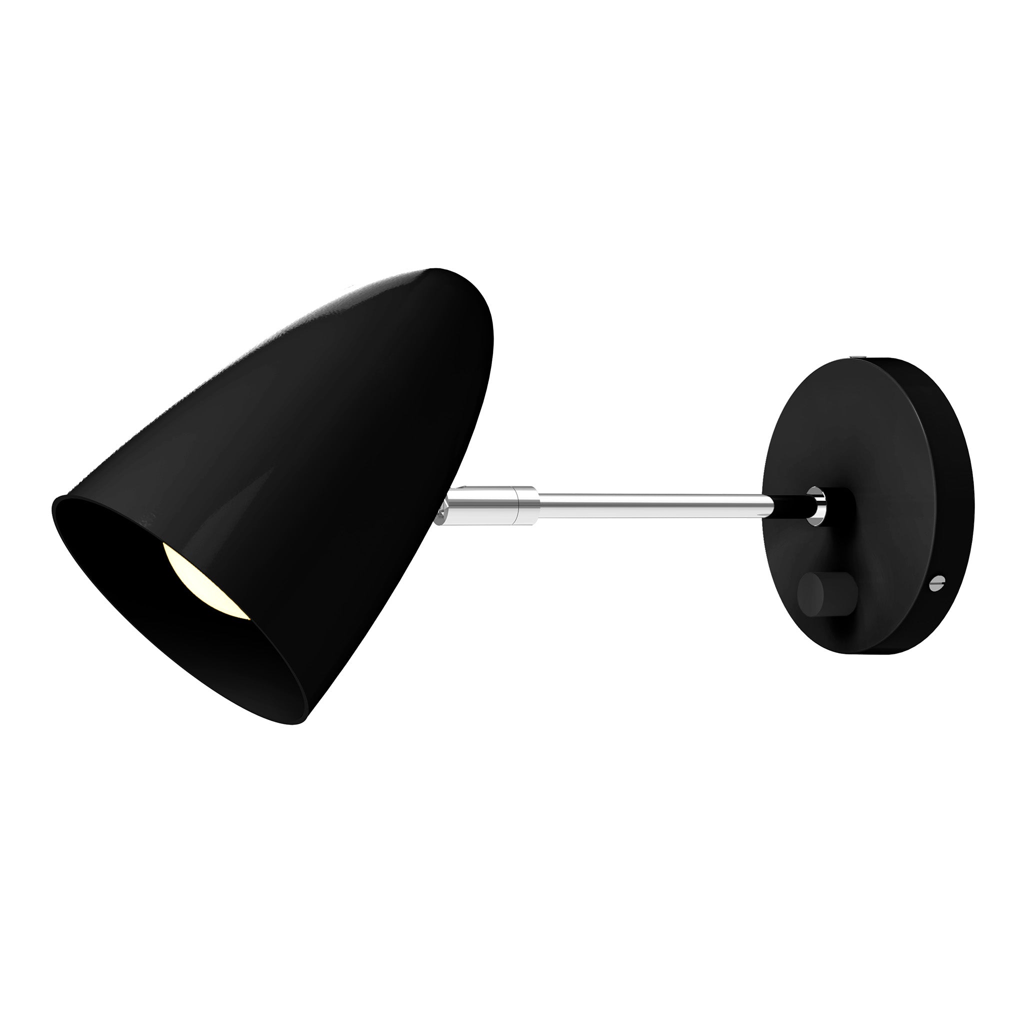 nickel black color boom sconce - 6" arm dutton brown lighting