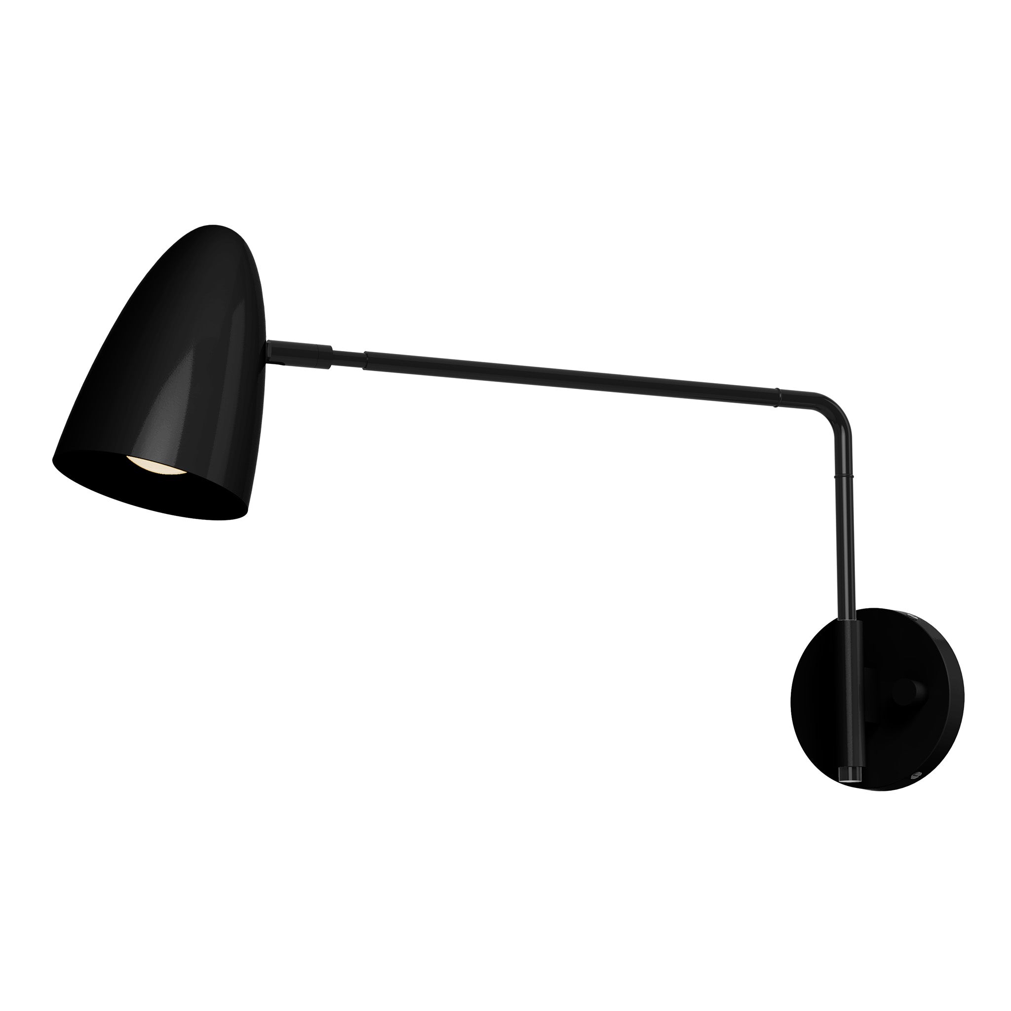 black black color boom swing arm sconce - 17" arm dutton brown lighting