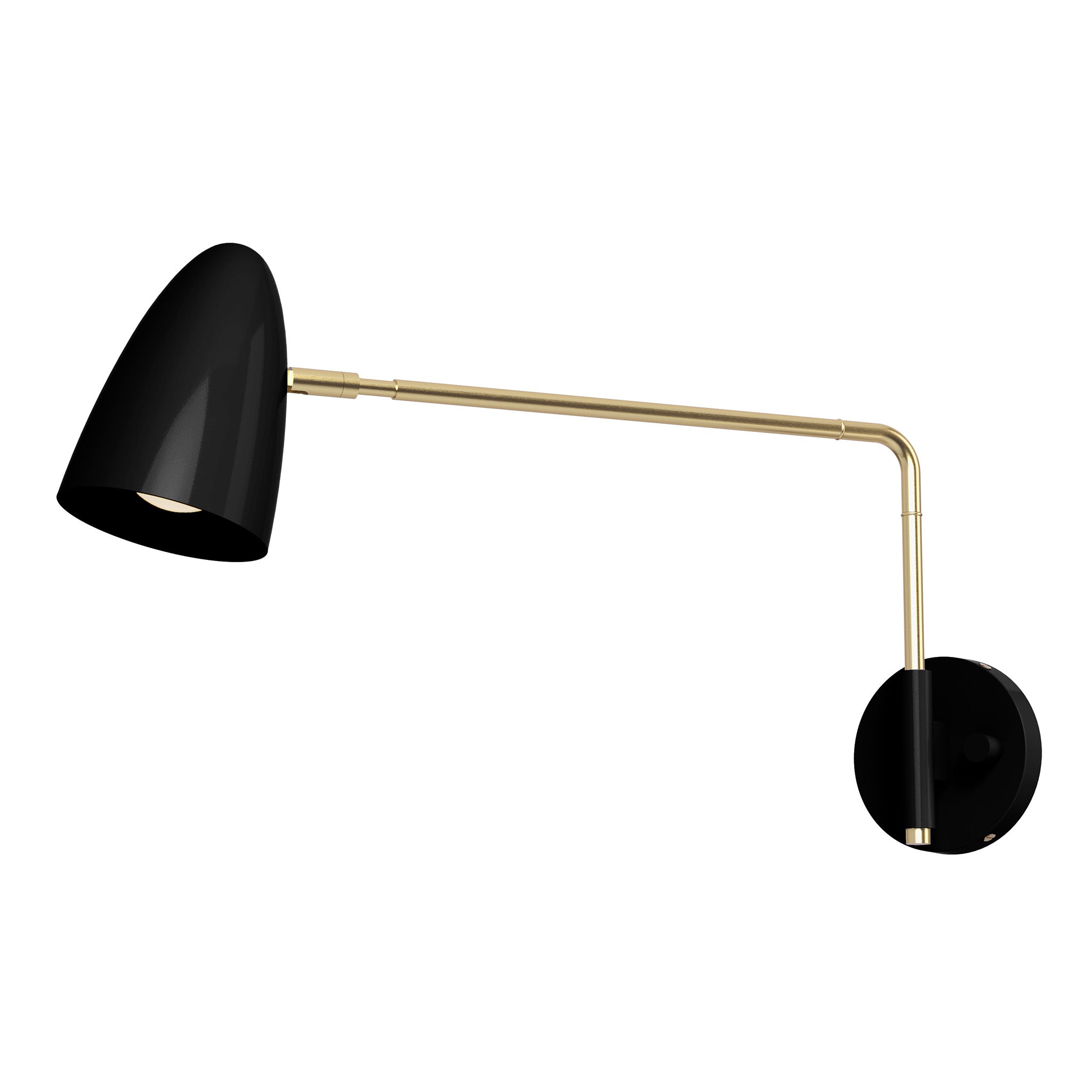 brass black color boom swing arm sconce - 17" arm dutton brown lighting