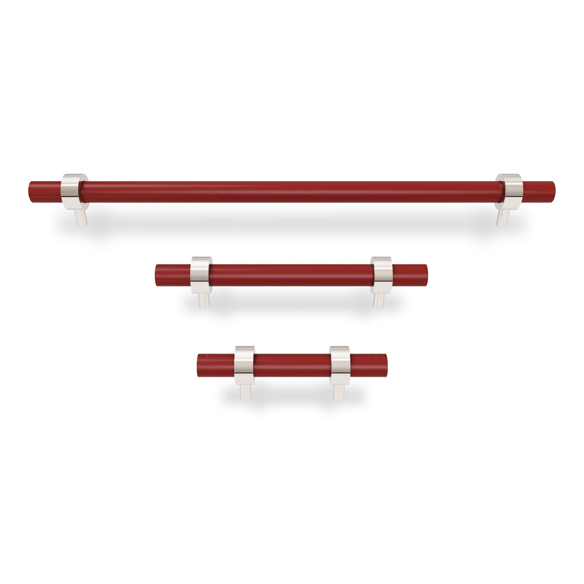 Nickel and riding hood red color Caliber pull Dutton Brown hardware