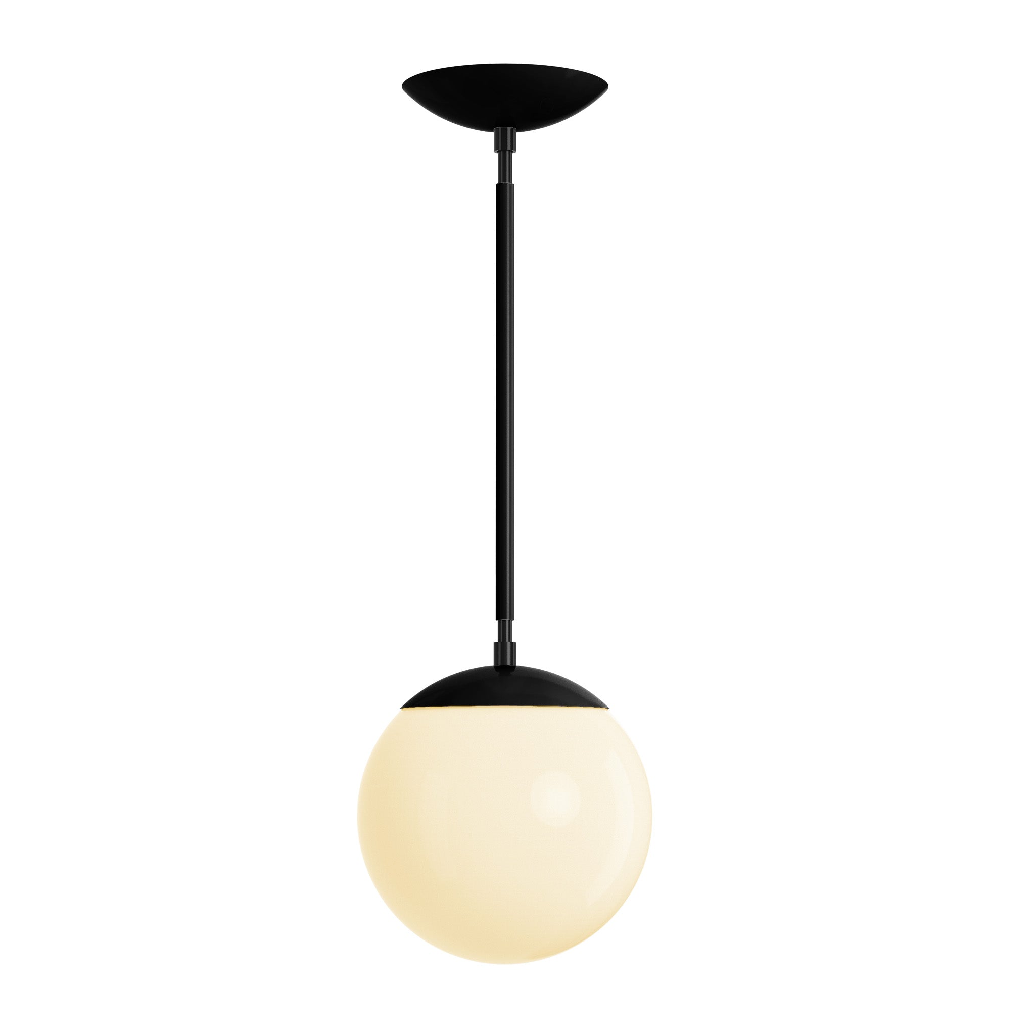 Black and black cap globe pendant 8" dutton brown lighting