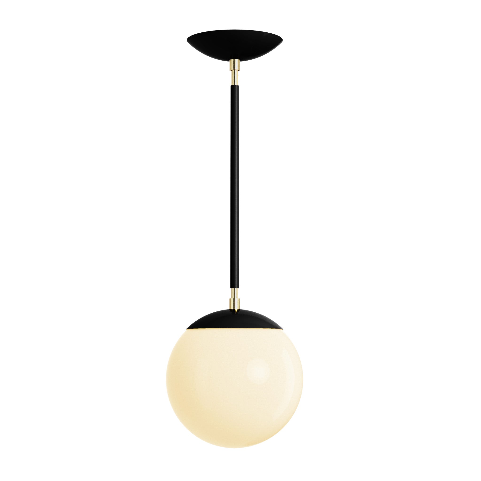 Brass and black cap globe pendant 8" dutton brown lighting