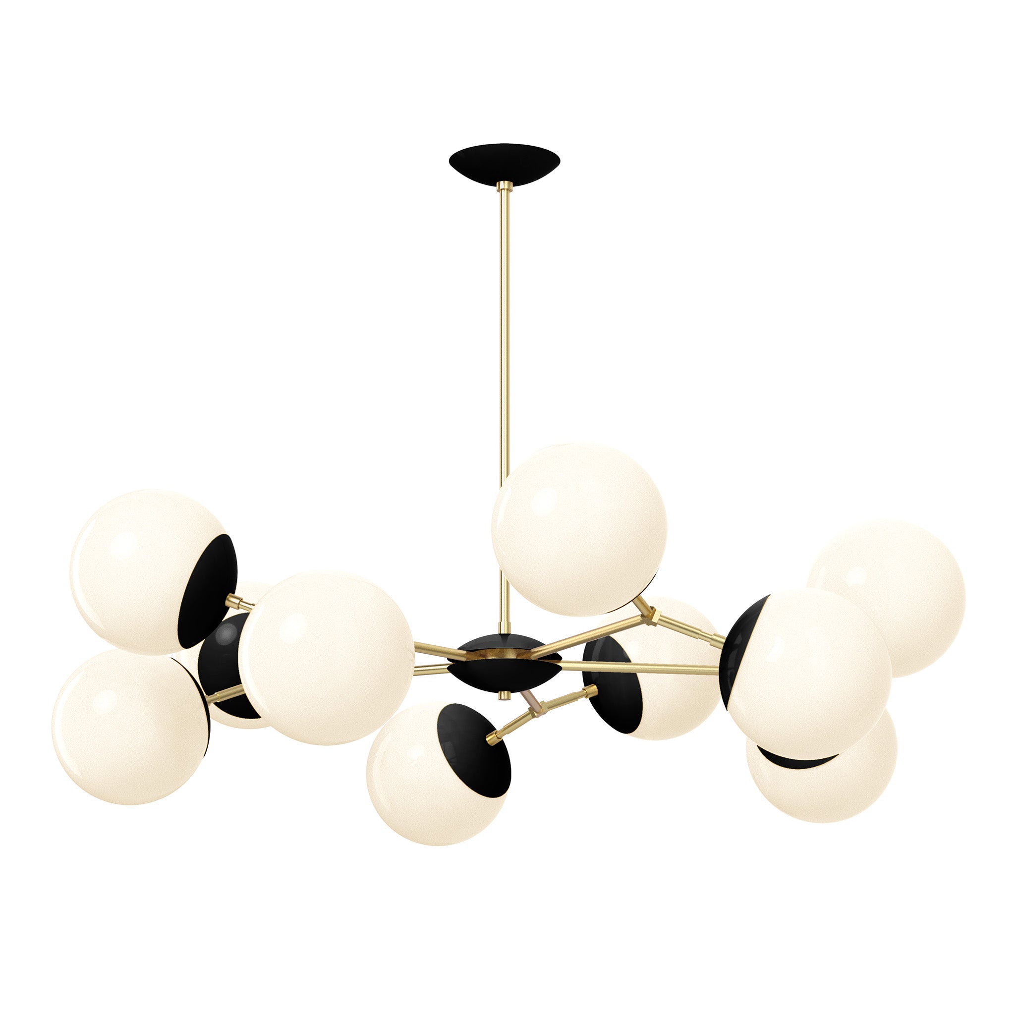 brass black color crown chandelier 46" dutton brown lighting