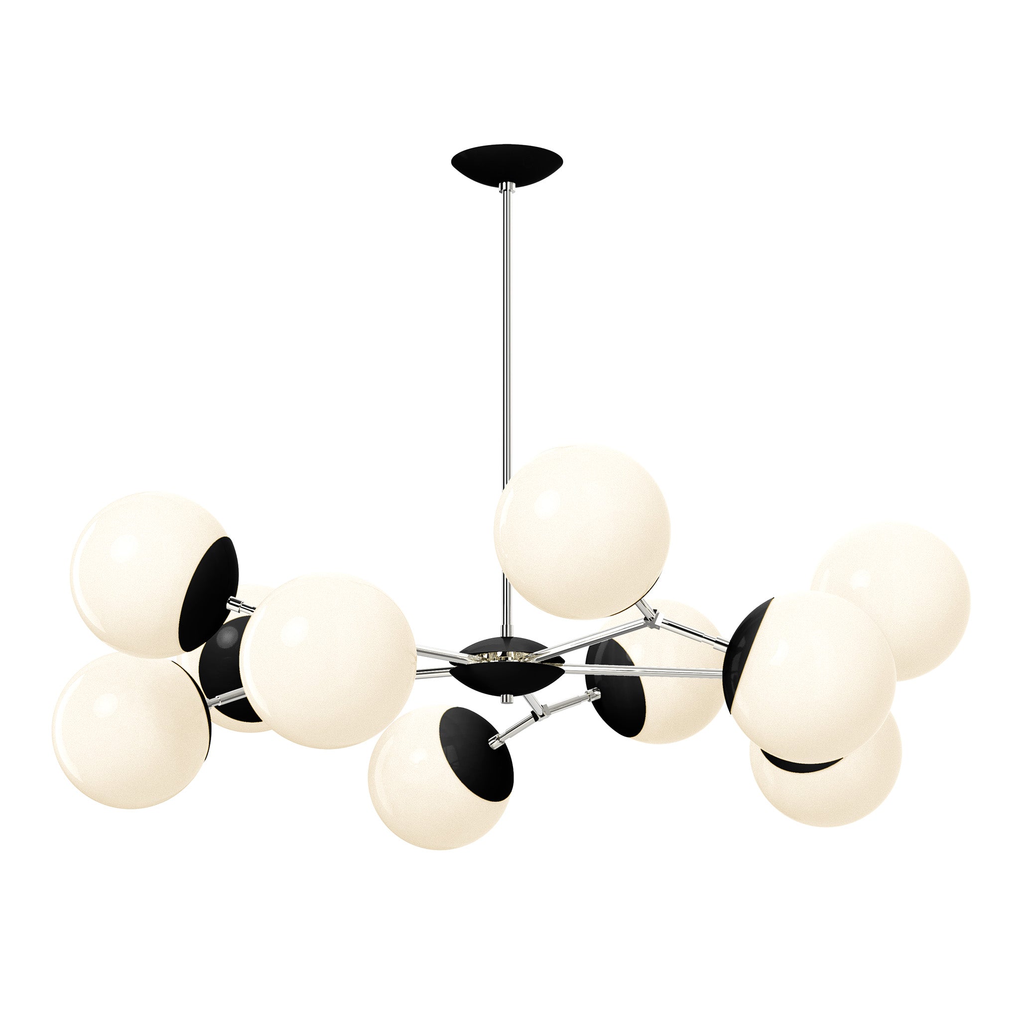 nickel black color crown chandelier 46" dutton brown lighting