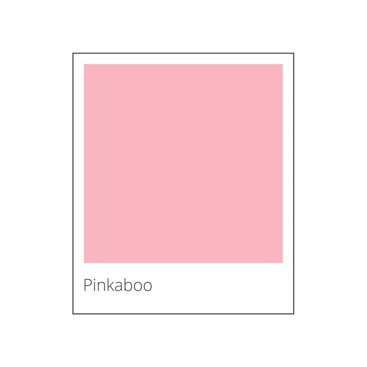 Solid pink color swatch with 'Pinkaboo' label on a white background