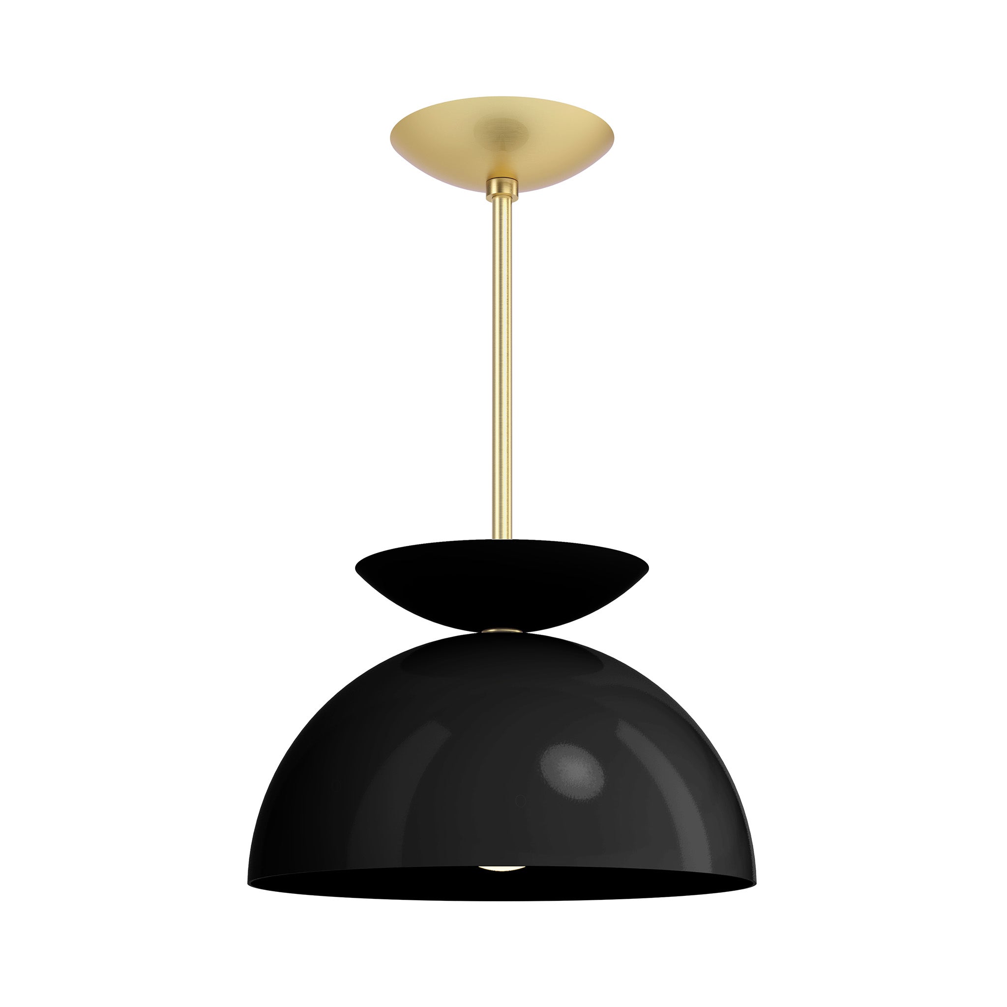 brass black color echo pendant 12" dutton brown lighting