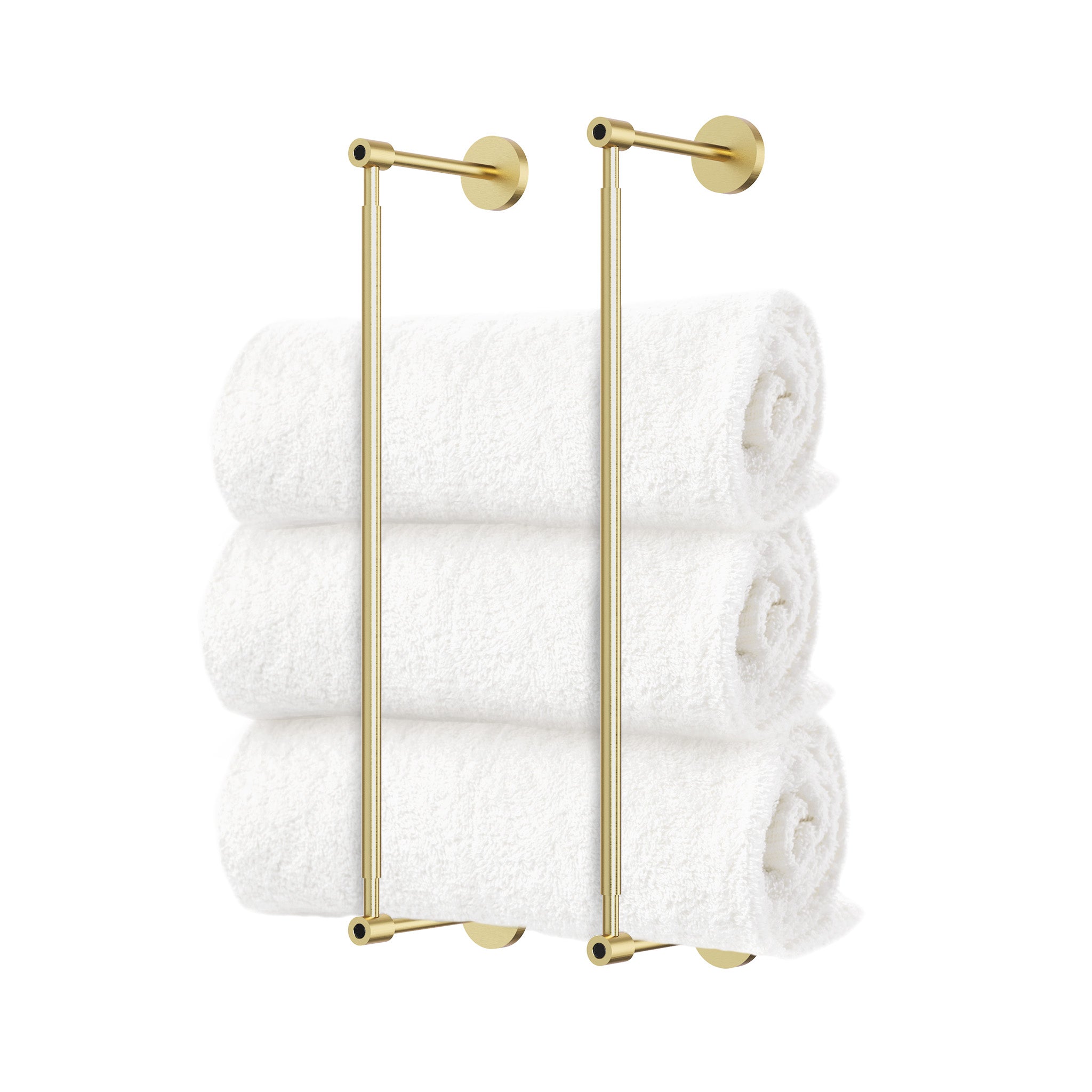 Brass and black head towel rack 18 inch dutton brown hardware