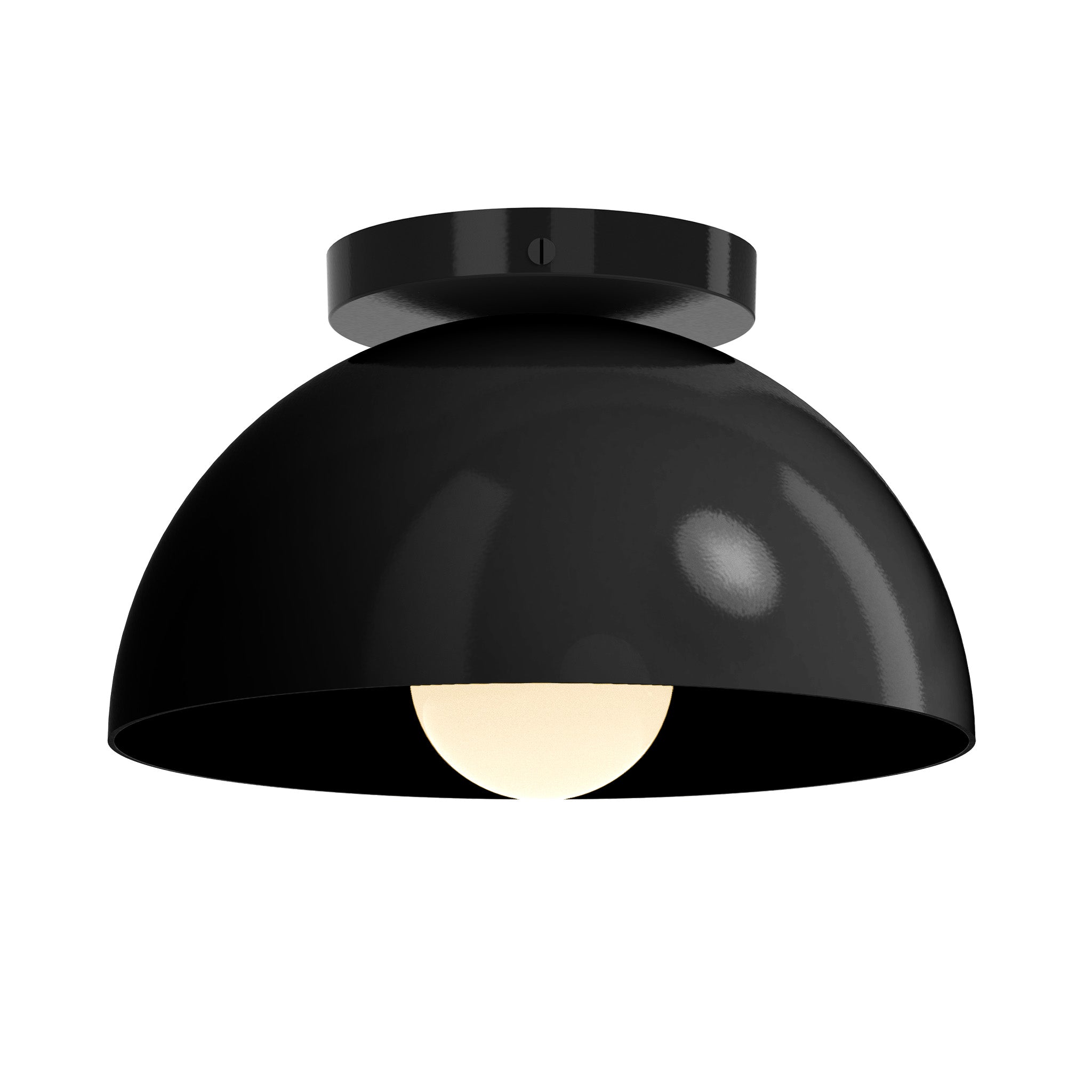 Black and black color Hemi flush mount 10" Dutton Brown lighting