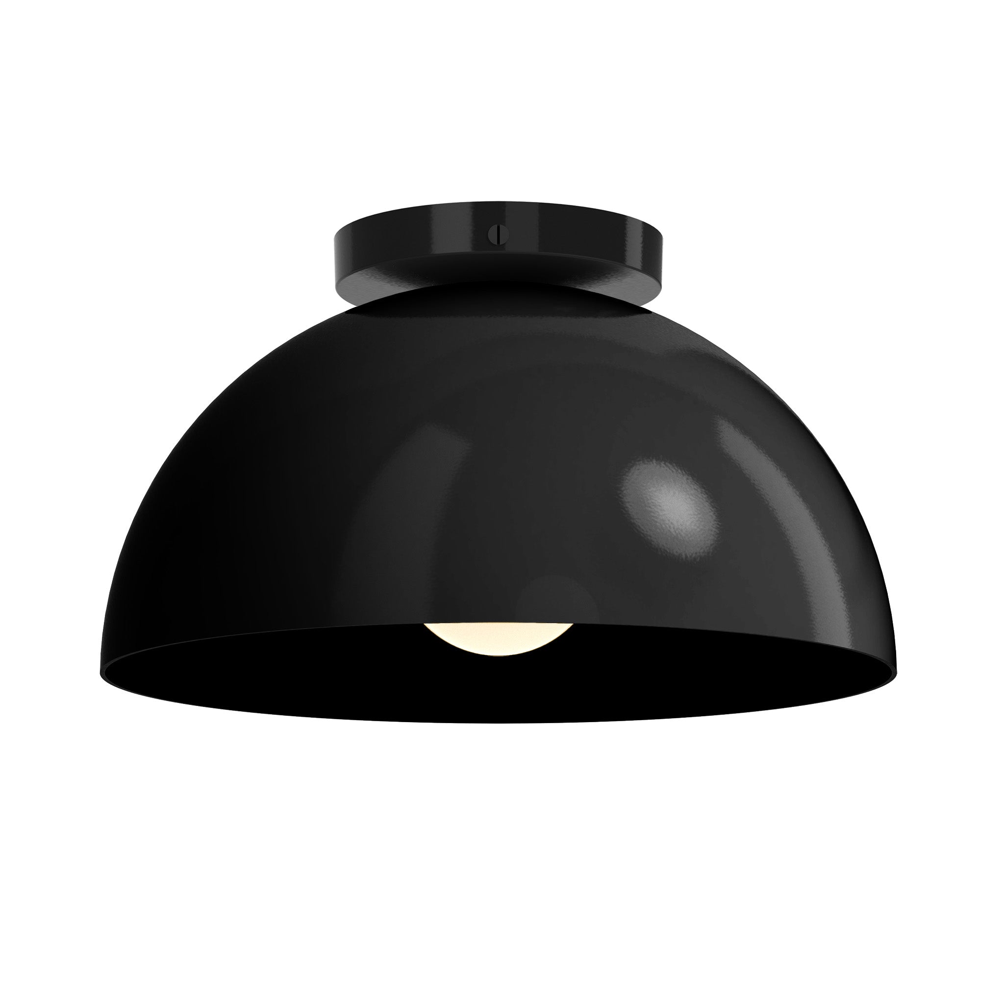 Black and black color Hemi flush mount 12" Dutton Brown lighting