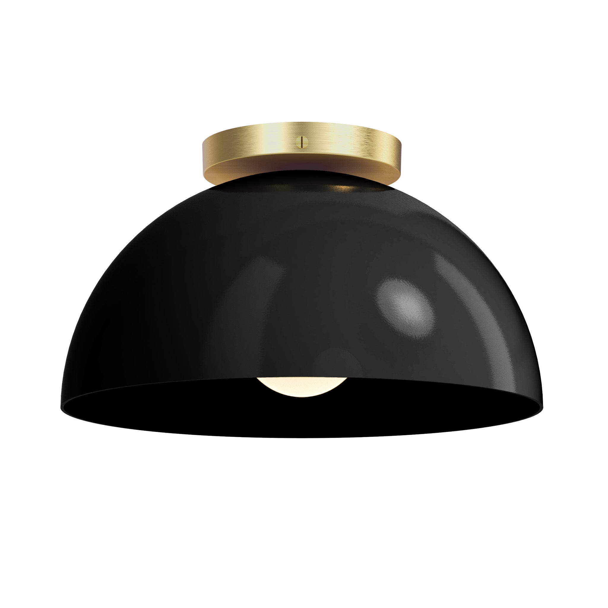 Brass and black color Hemi flush mount 12" Dutton Brown lighting
