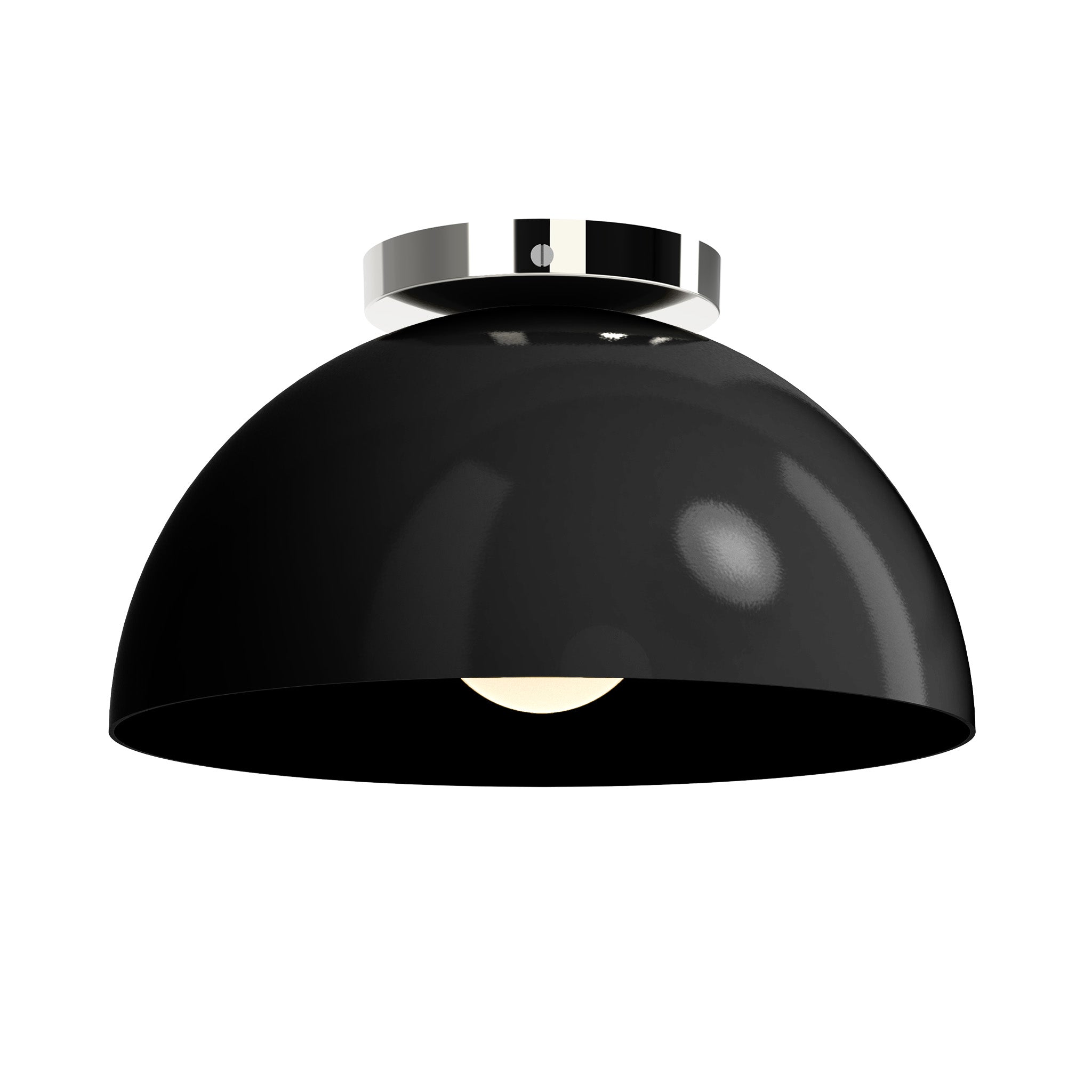 Nickel and black color Hemi flush mount 12" Dutton Brown lighting