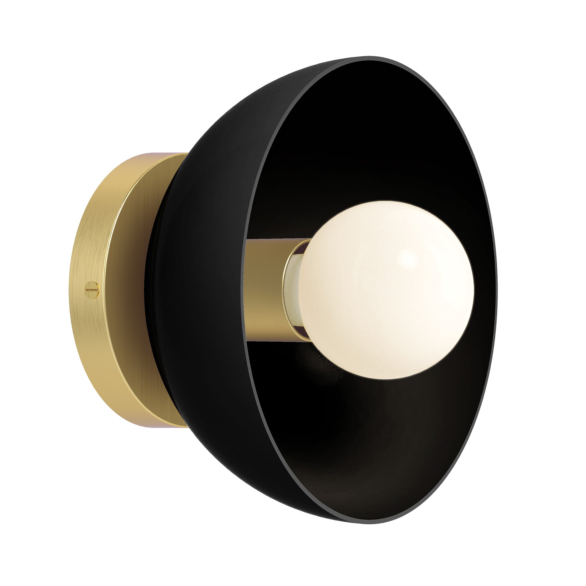 Brass and black color Hemi sconce 8" Dutton Brown lighting