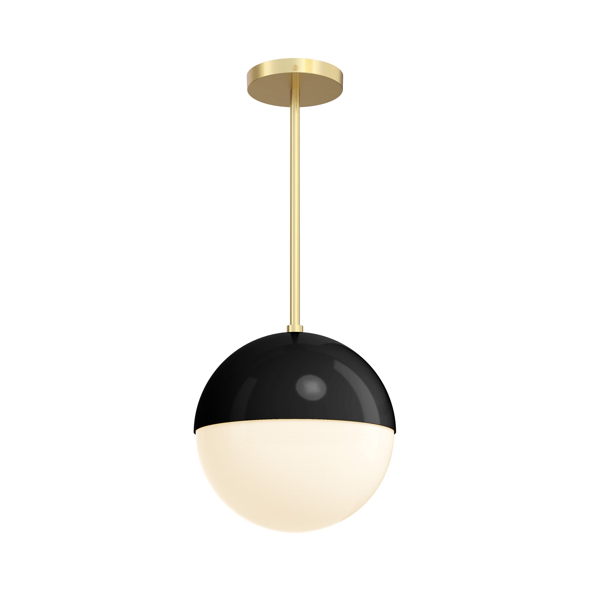 brass and black lure globe pendant 10 inch dutton brown lighting