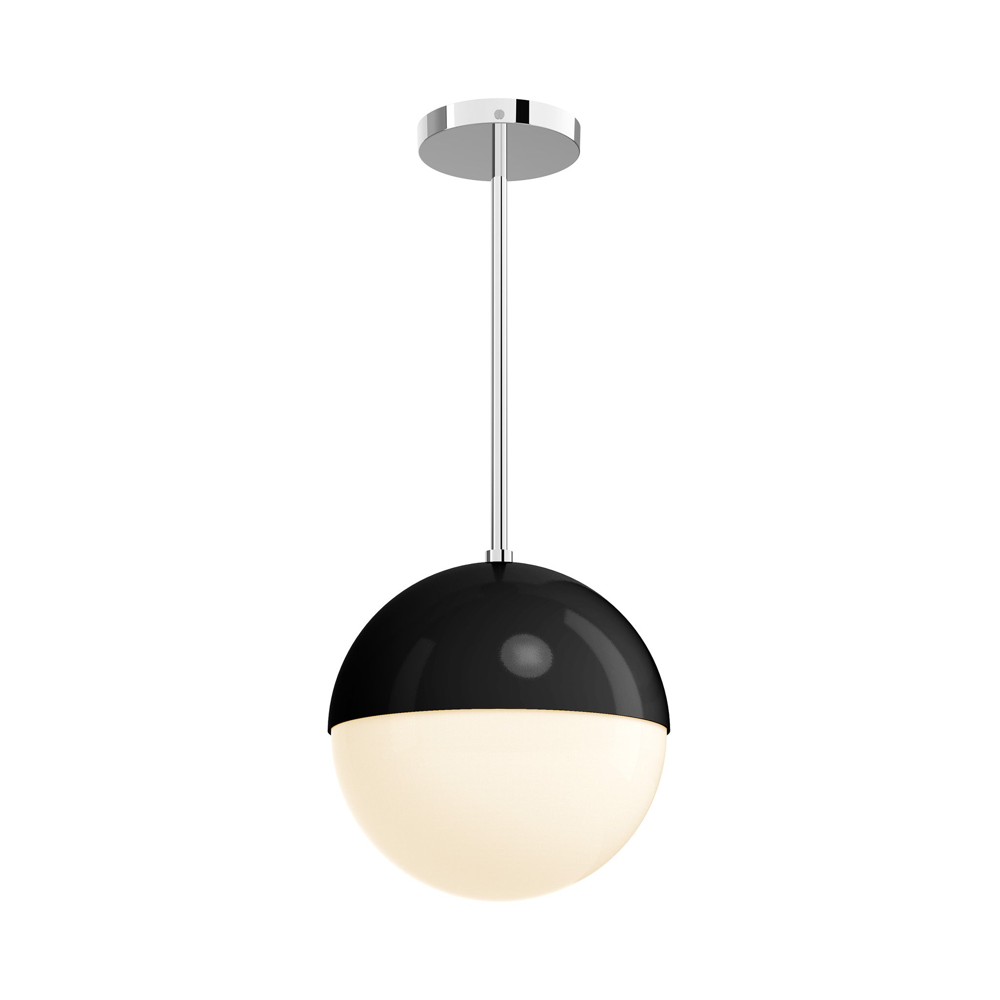 nickel and black lure globe pendant 10 inch dutton brown lighting
