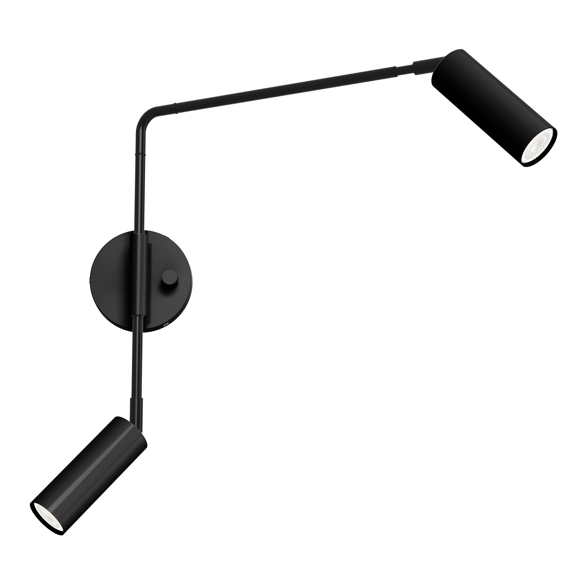 black black color reader double swing arm sconce dutton brown lighting