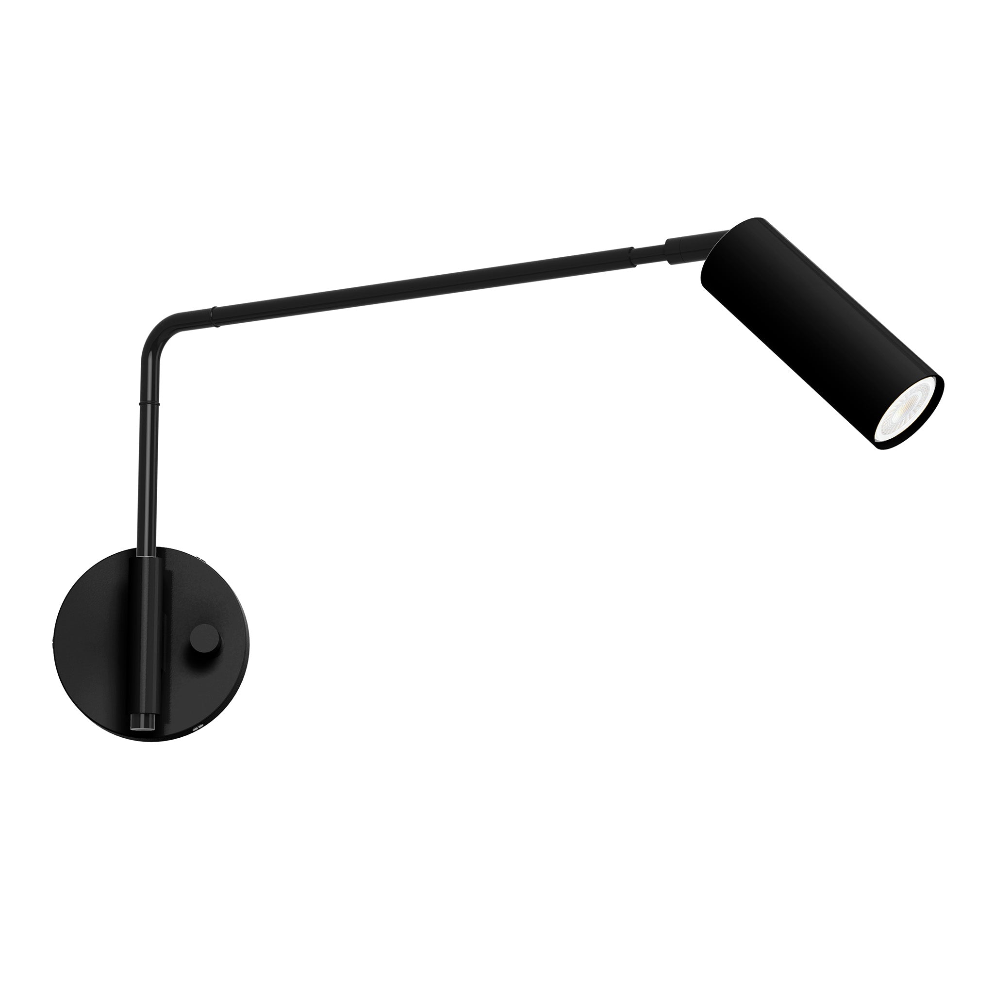 black black color reader swing arm sconce - 17" arm dutton brown lighting