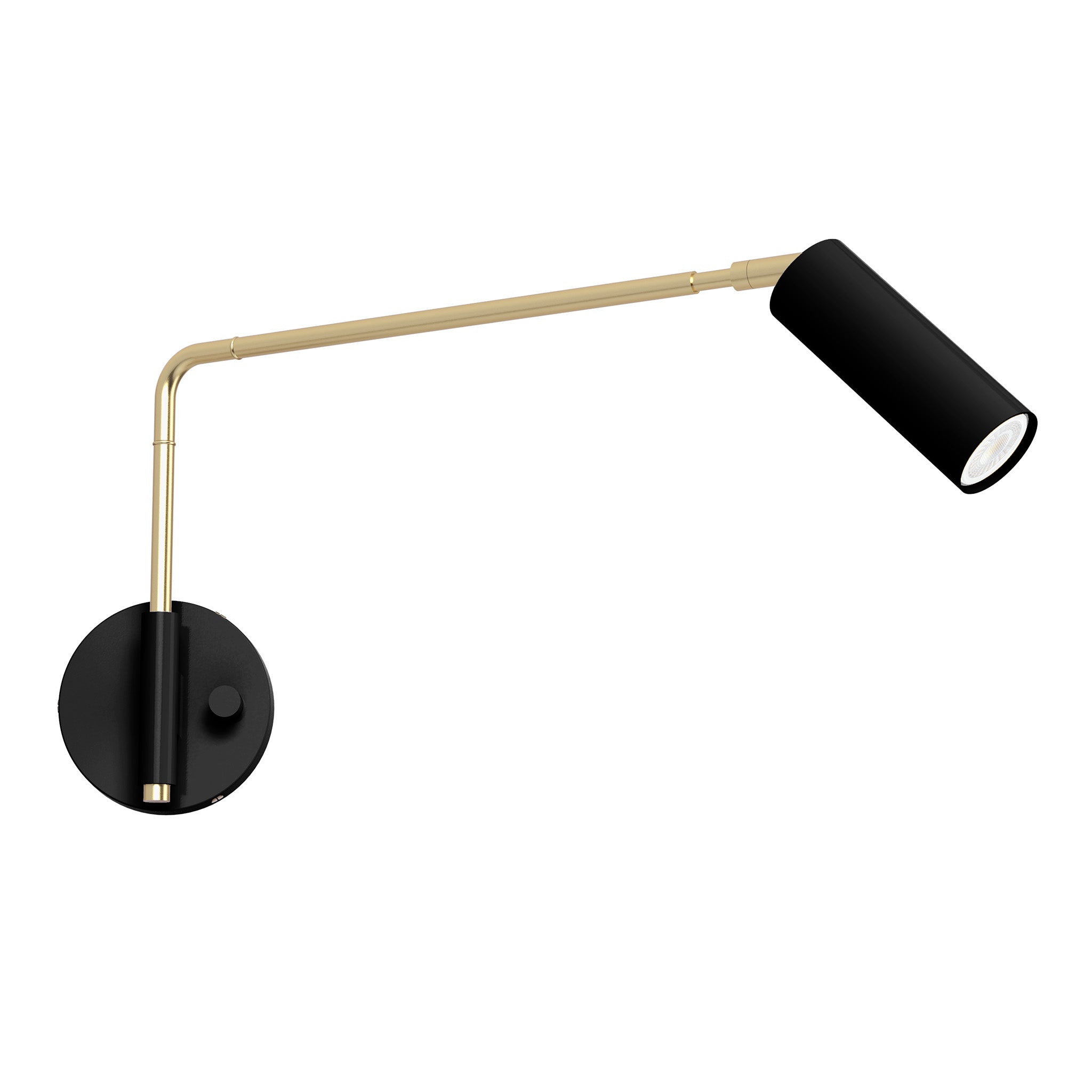 brass black color reader swing arm sconce - 17" arm dutton brown lighting