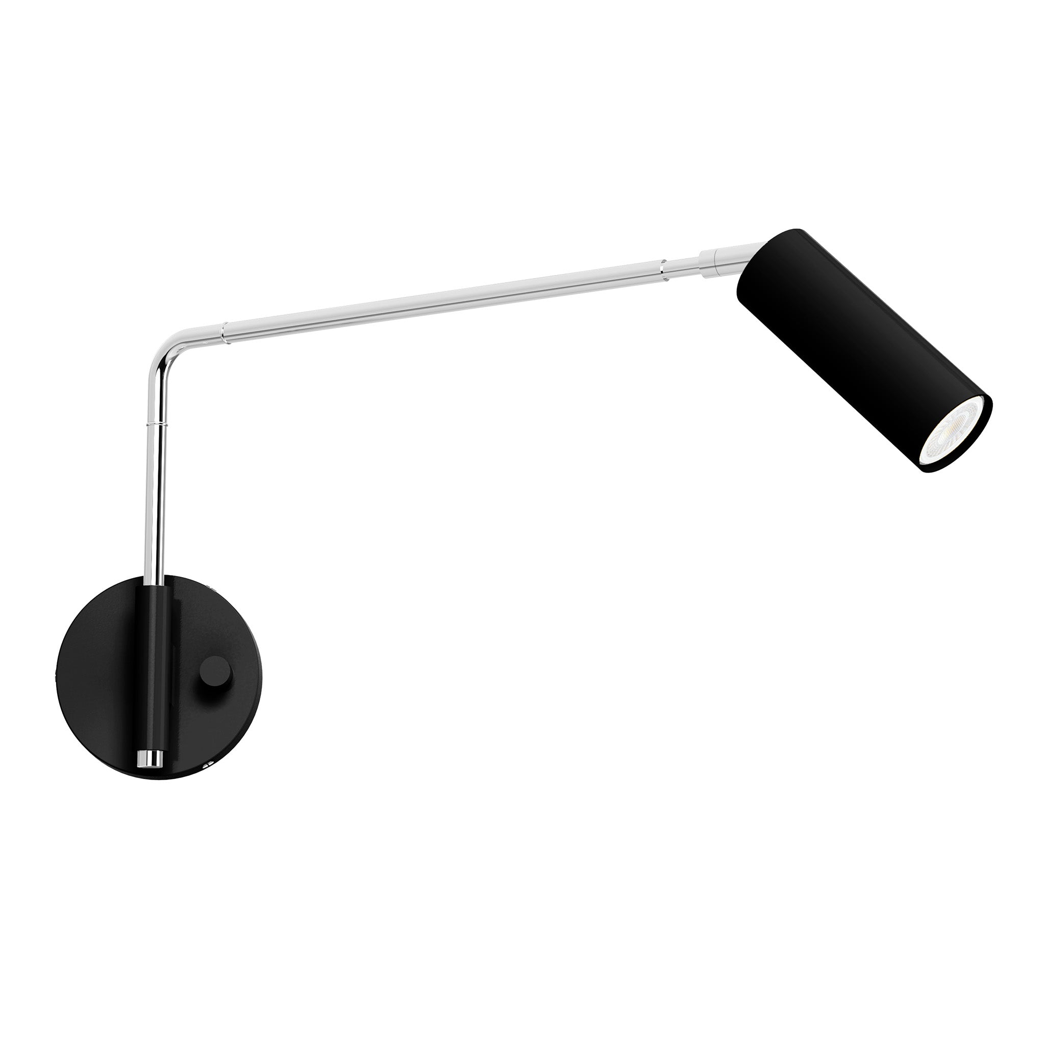 nickel black color reader swing arm sconce - 17" arm dutton brown lighting