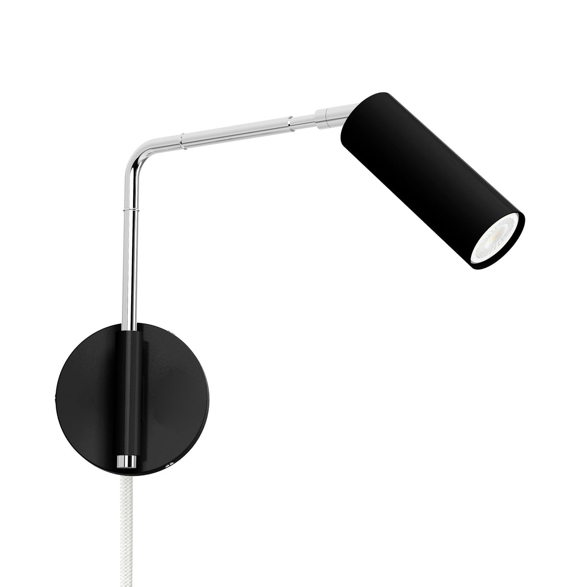 nickel black color reader swing arm plug-in sconce - 9" arm dutton brown lighting