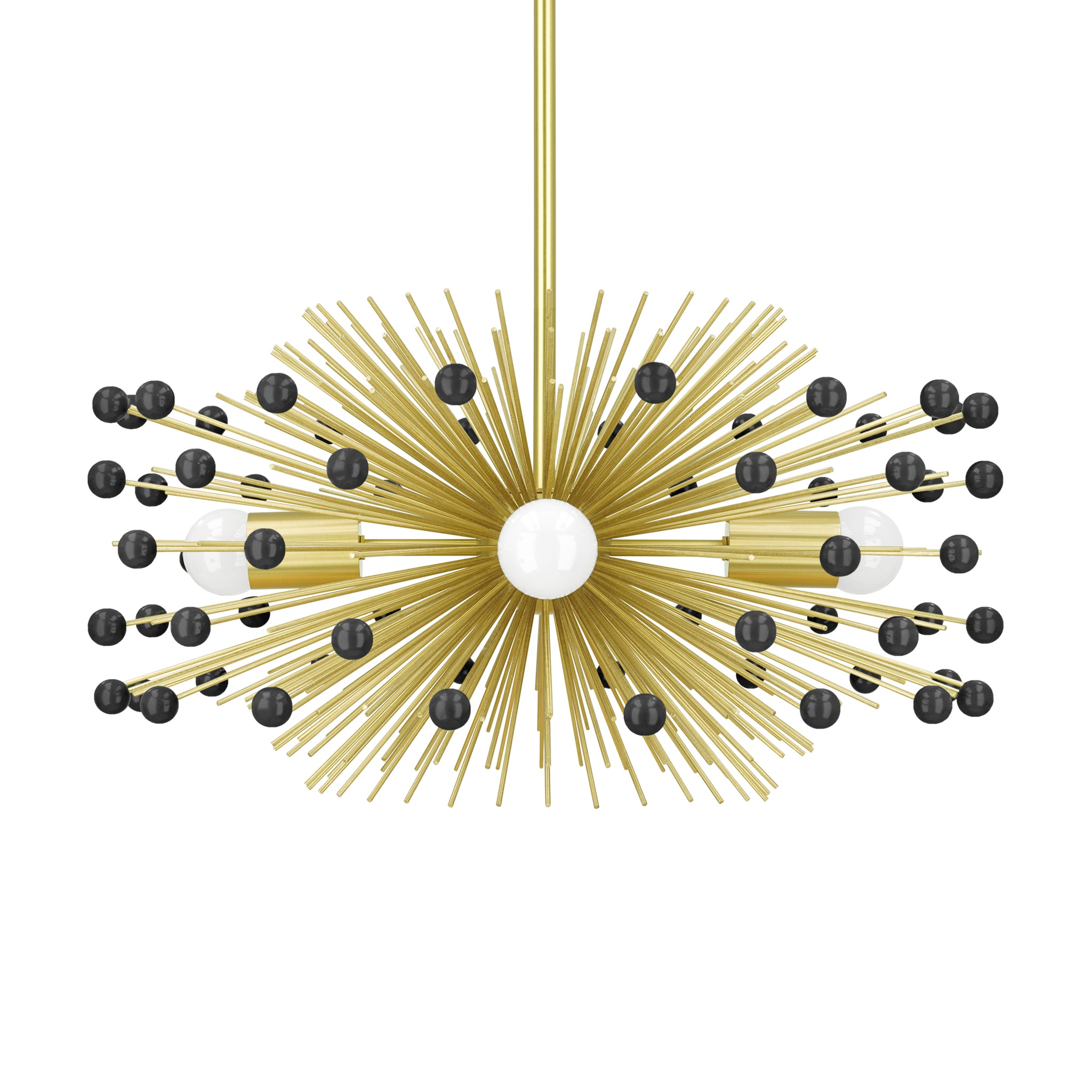 brass and black color beaded urchin chandelier 20" dutton brown lighting