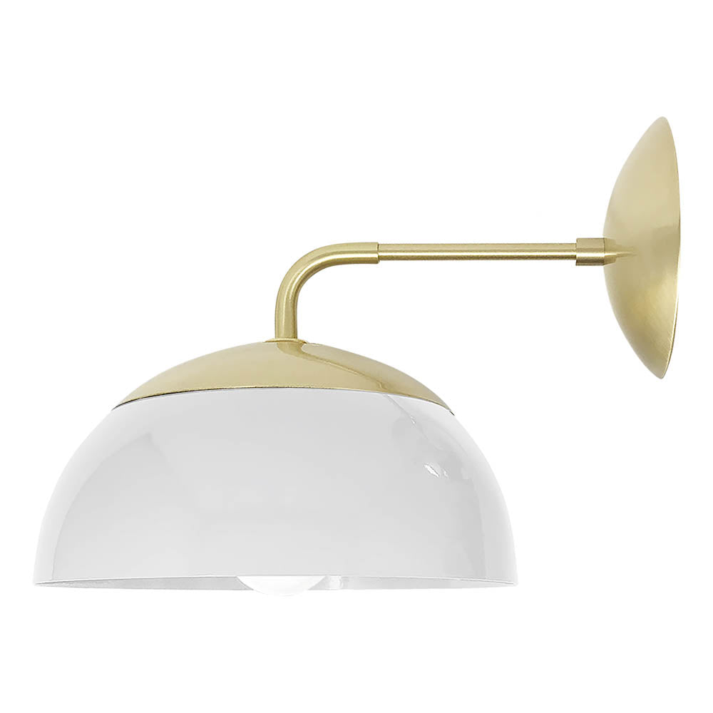 Brass and chalk color Cadbury sconce 8" Dutton Brown lighting