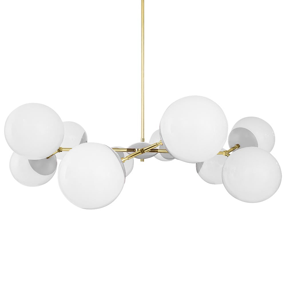 BRASS and CHALK color Crown chandelier 46" Dutton Brown lighting