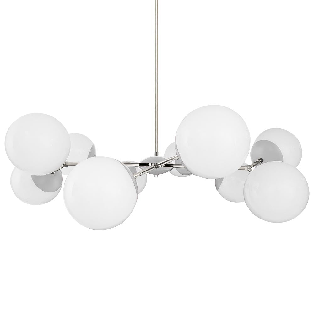 Nickel and CHALK color Crown chandelier 46" Dutton Brown lighting