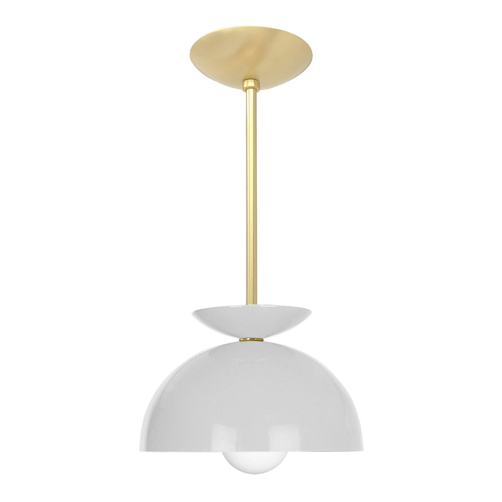 Brass and chalk color Echo pendant 10" Dutton Brown lighting