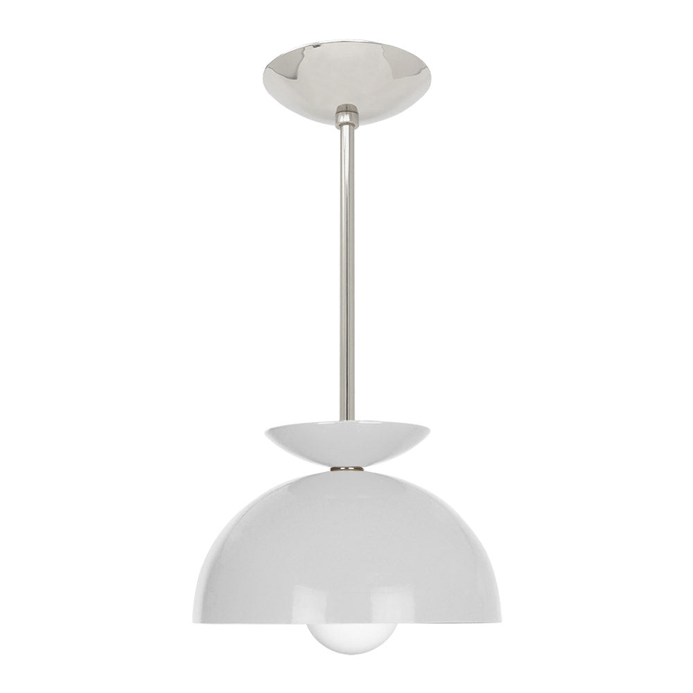 Nickel and chalk color Echo pendant 10" Dutton Brown lighting