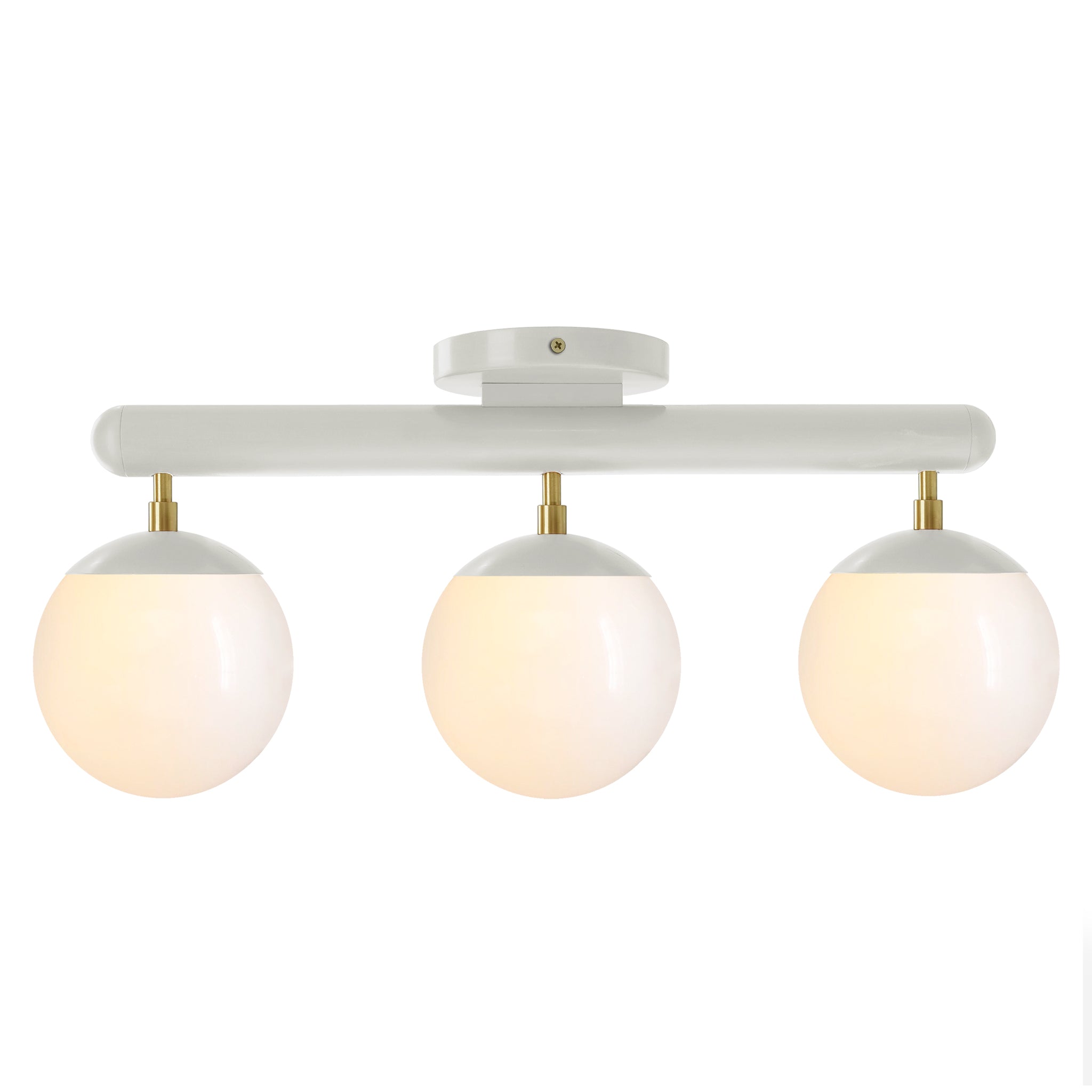 BRASS and CHALK color Icon 3 flush mount Dutton Brown lighting