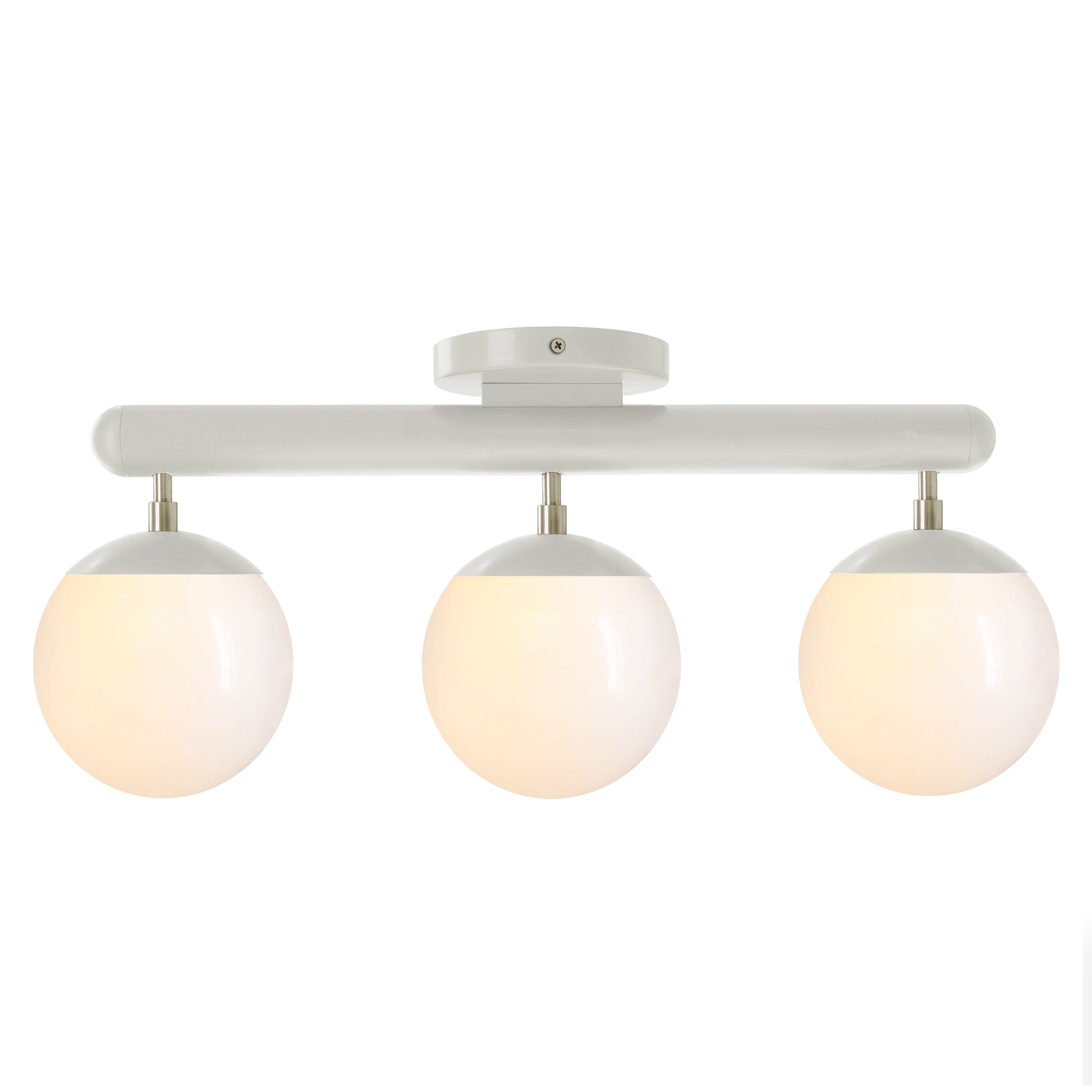 NICKEL and CHALK color Icon 3 flush mount Dutton Brown lighting