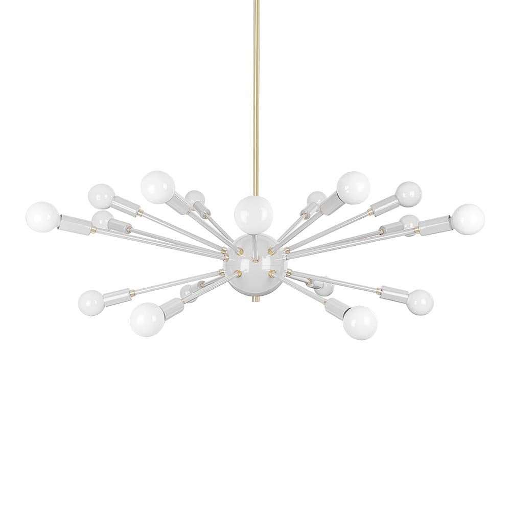 Brass and Chalk color Elliptical Sputnik chandelier 32" Dutton Brown lighting