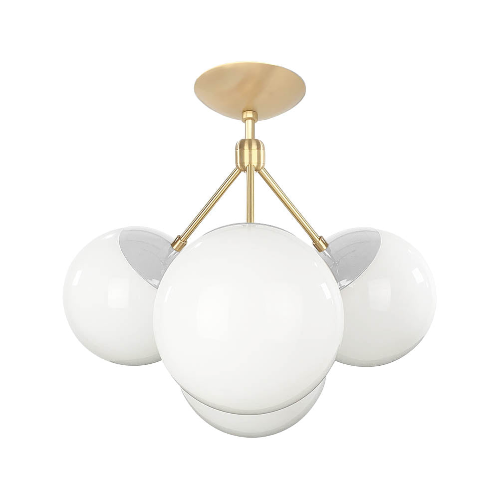 Brass and CHALK color Tetra flush mount Dutton Brown lighting