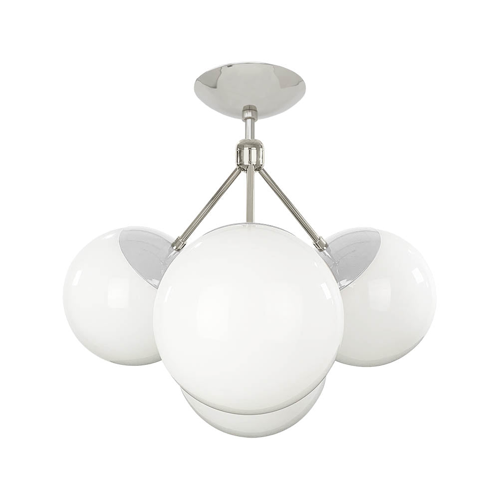 Nickel and CHALK color Tetra flush mount Dutton Brown lighting