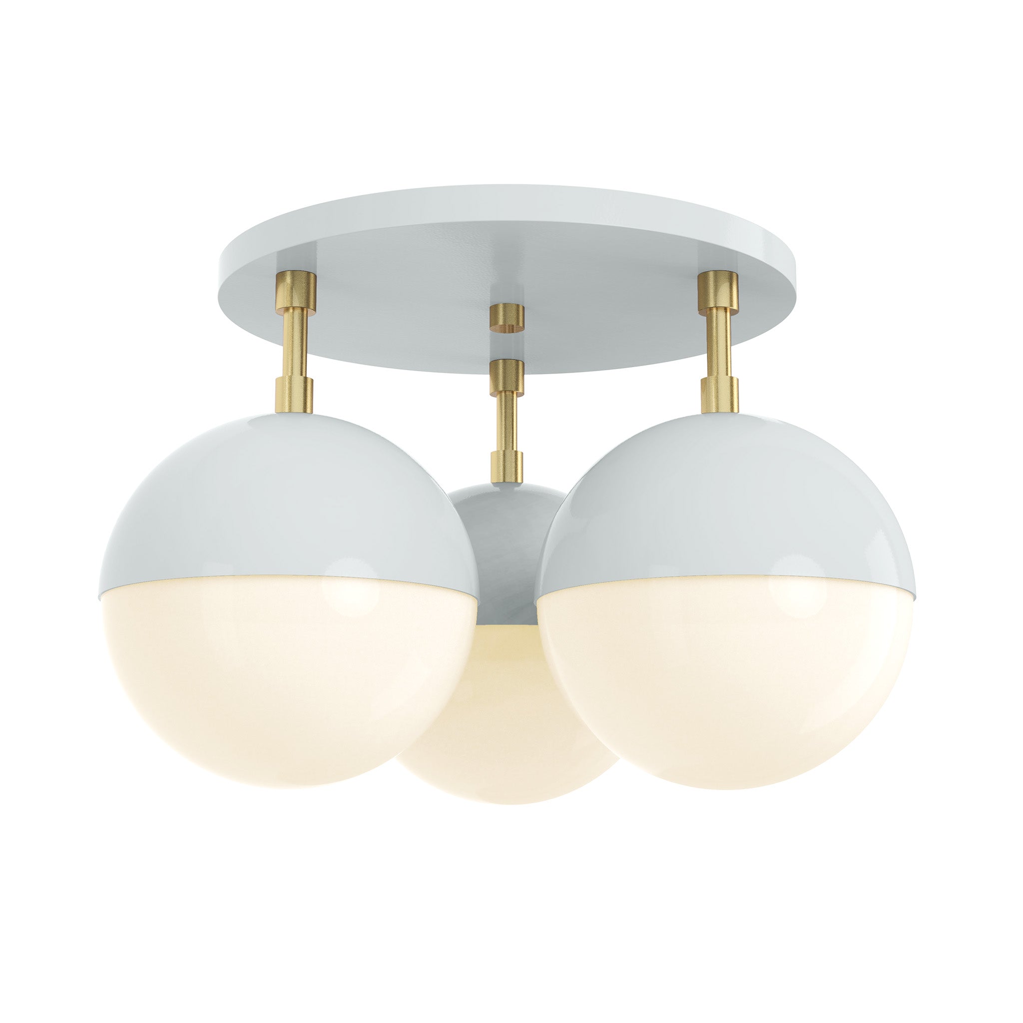 brass chalk color ballsy flush mount dutton brown lighting