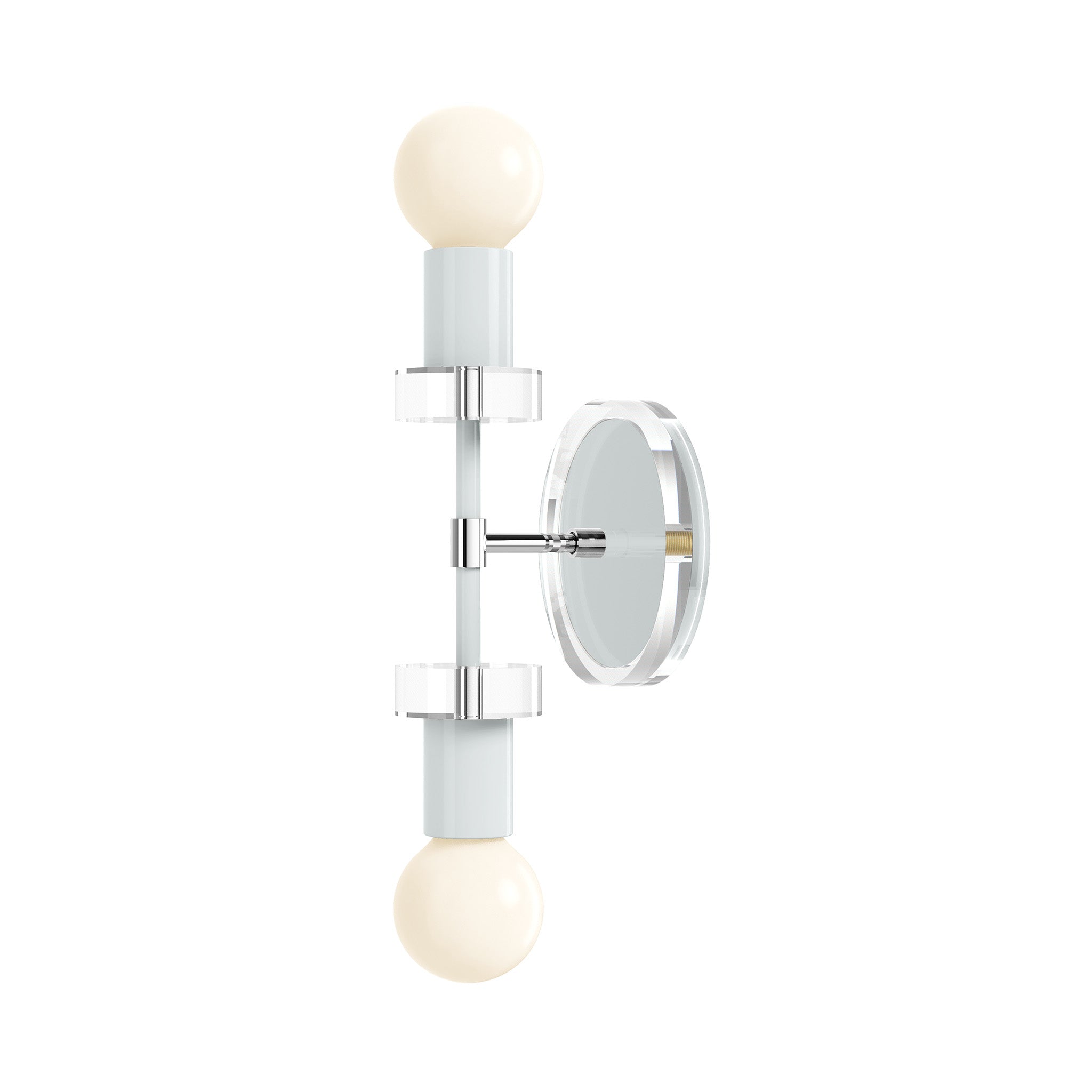 Nickel and Lagoon Bianca Acrylic Wall Sconce 12" Dutton Brown Lighting