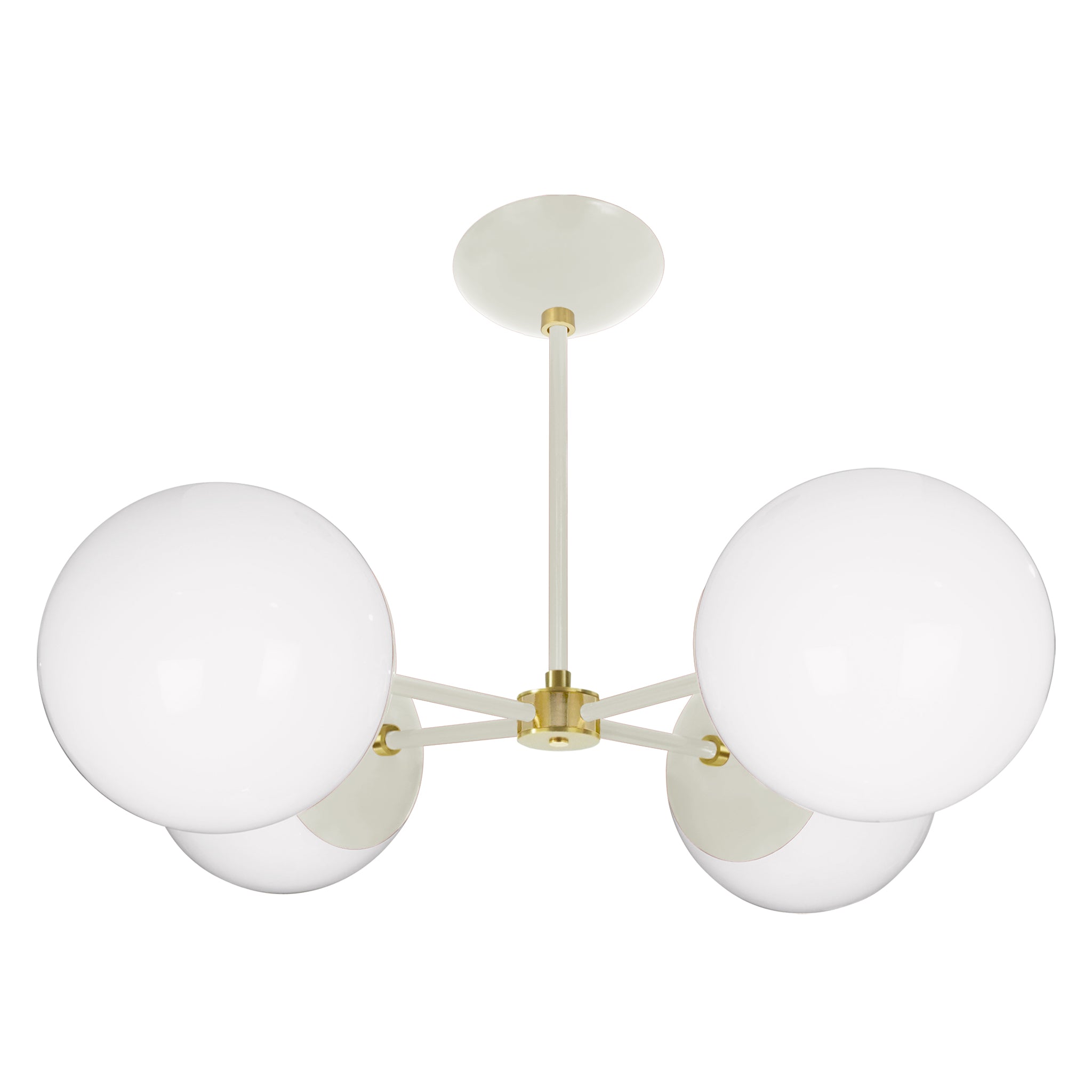 Brass and Bone Big Orbi White Globe Chandelier Dutton Brown Lighting